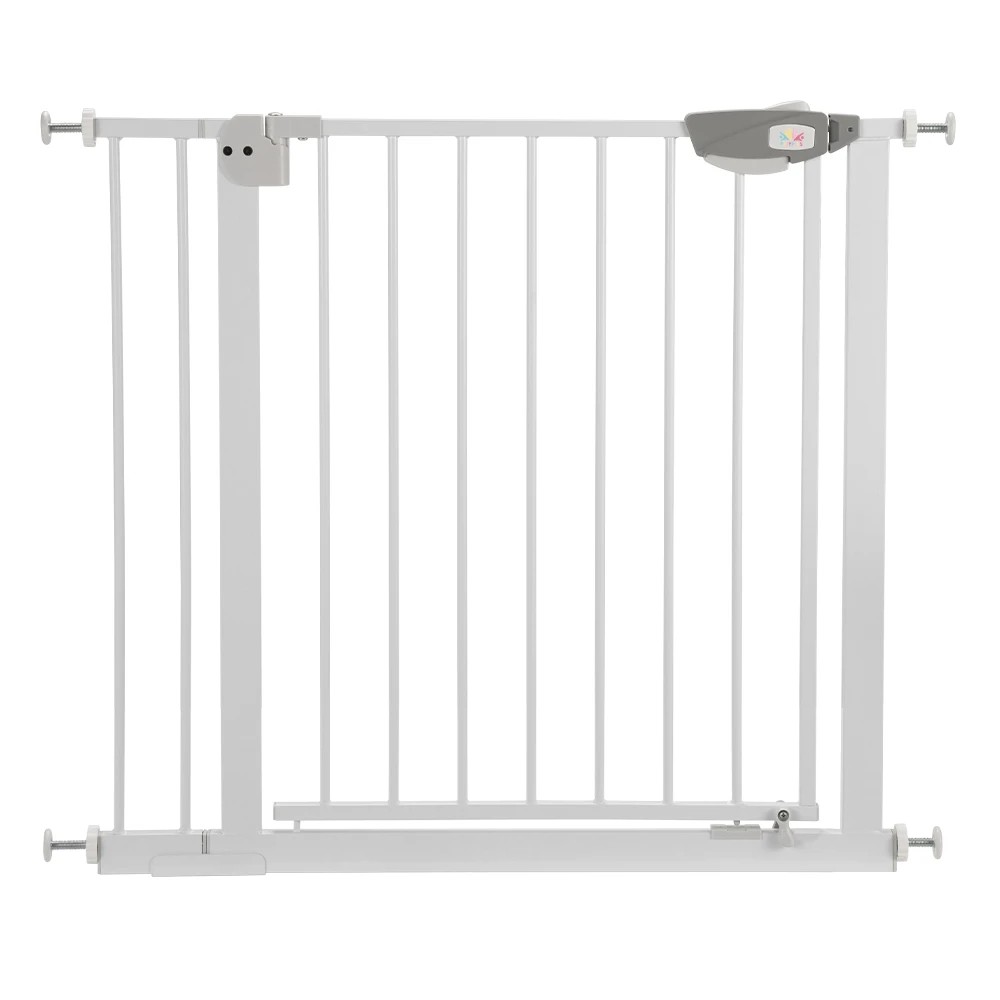 1 Playpals Adjustable Metal Baby Gate Easy Install No Drill Kid Safety Medium - White, 1 of 3