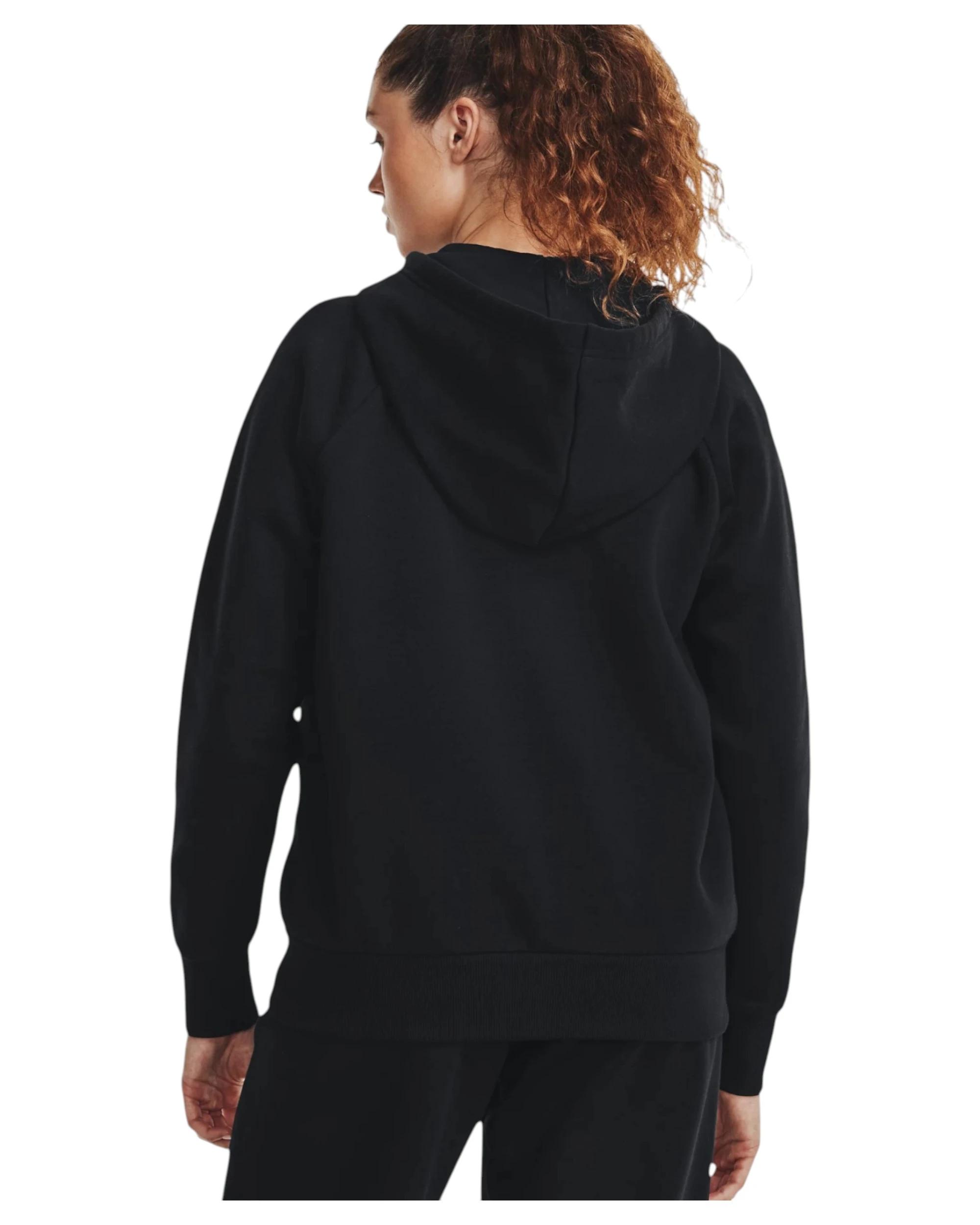 4 Under Armour Womens Rival Fleece Full Zip Black Hooded Jacket BLACK, 4 of 6