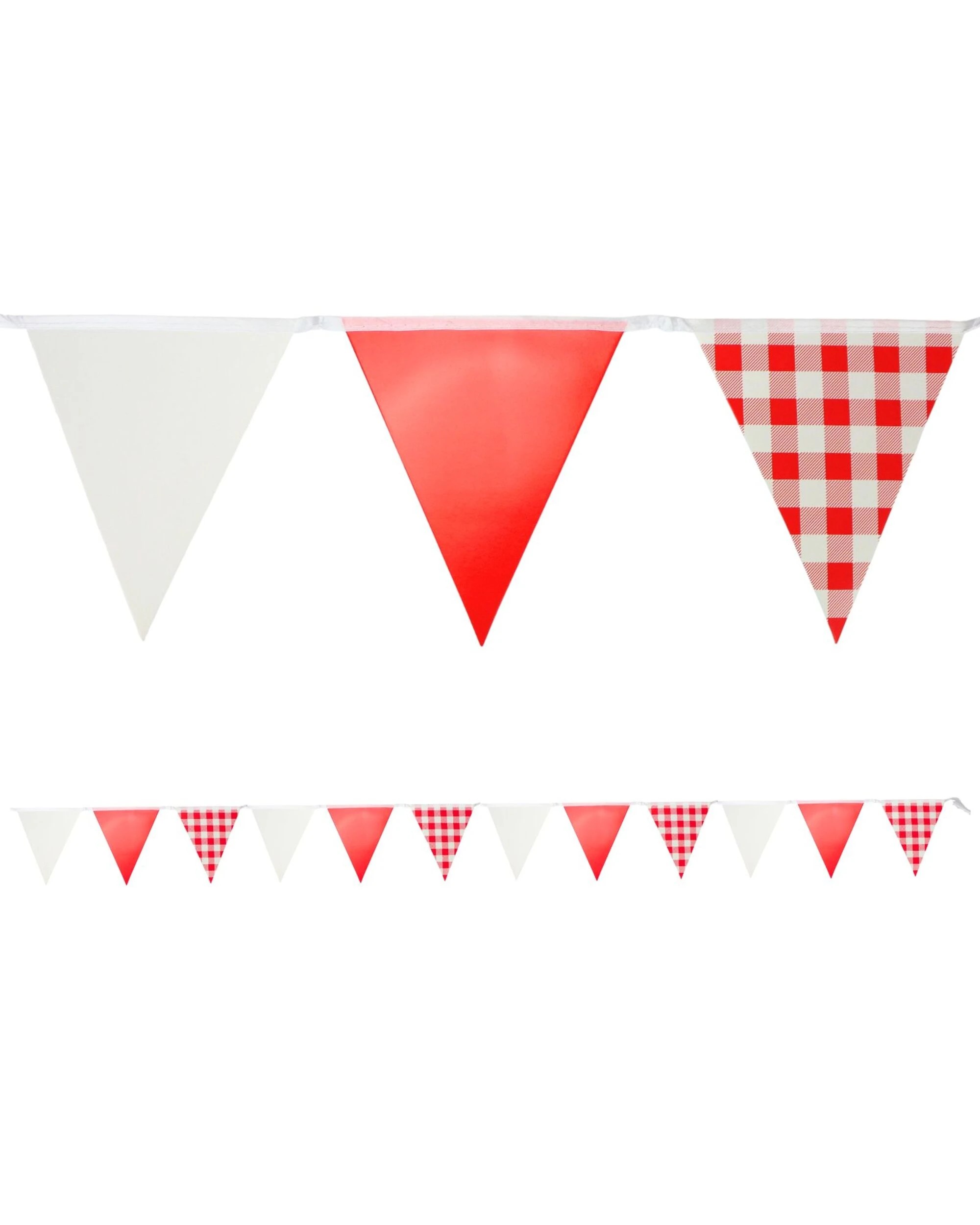 1 Partyrama Bright Gingham Flag Banner 3.5m - Red, 1 of 4