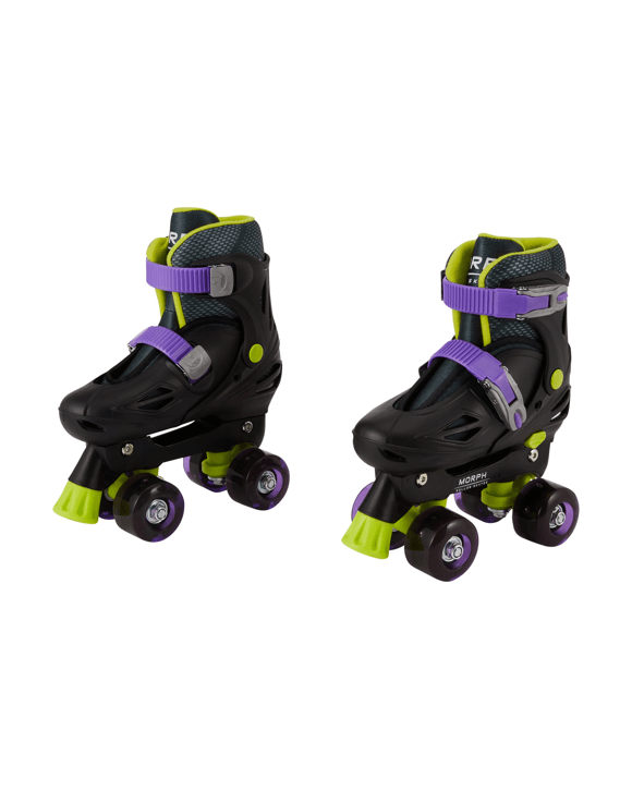 Inline and Roller Combo Skates - Black, Size 12 to 2