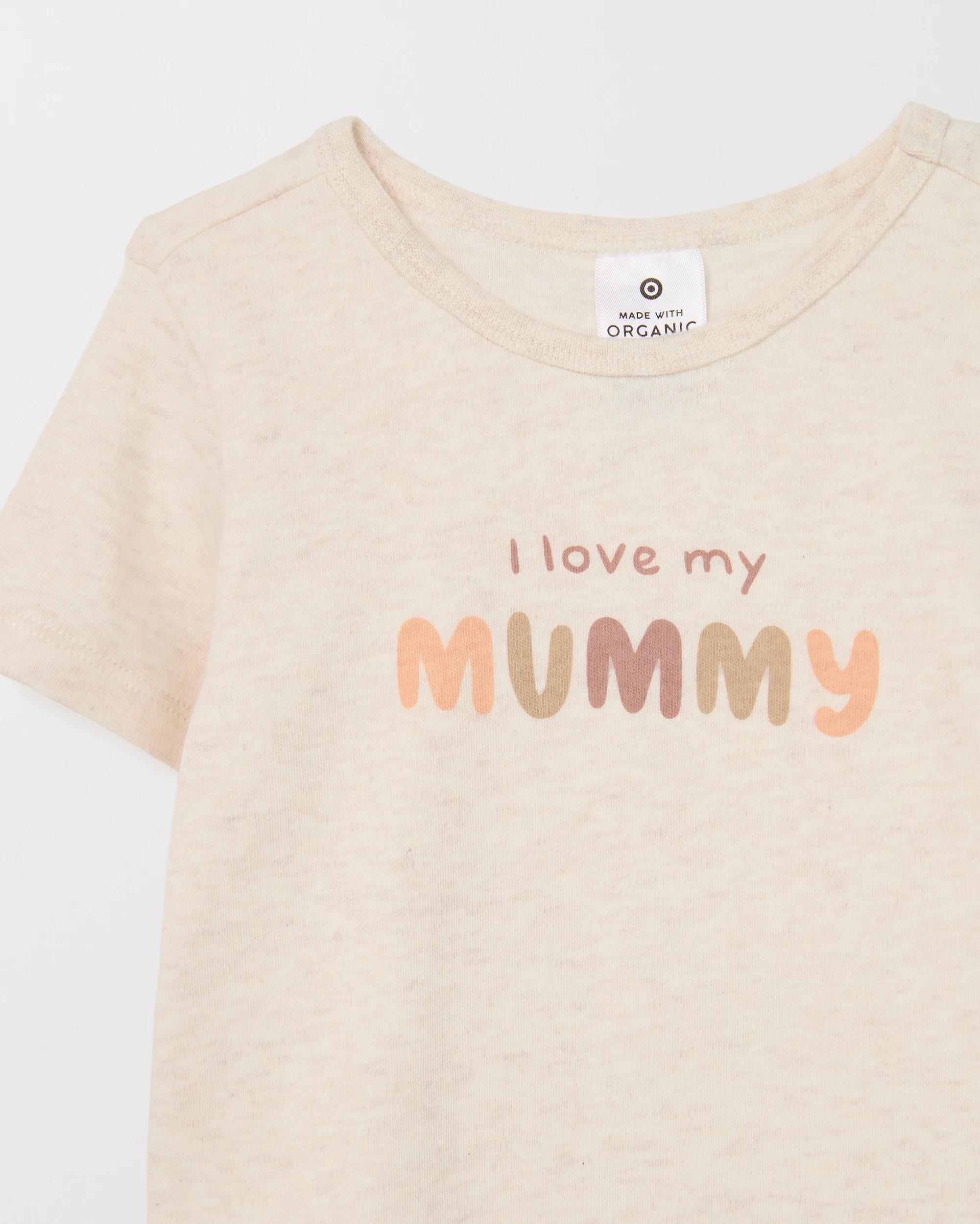 2 Target Baby Organic Cotton Short Sleeve Print Bodysuit OAT LOVE MUMMY, 2 of 2