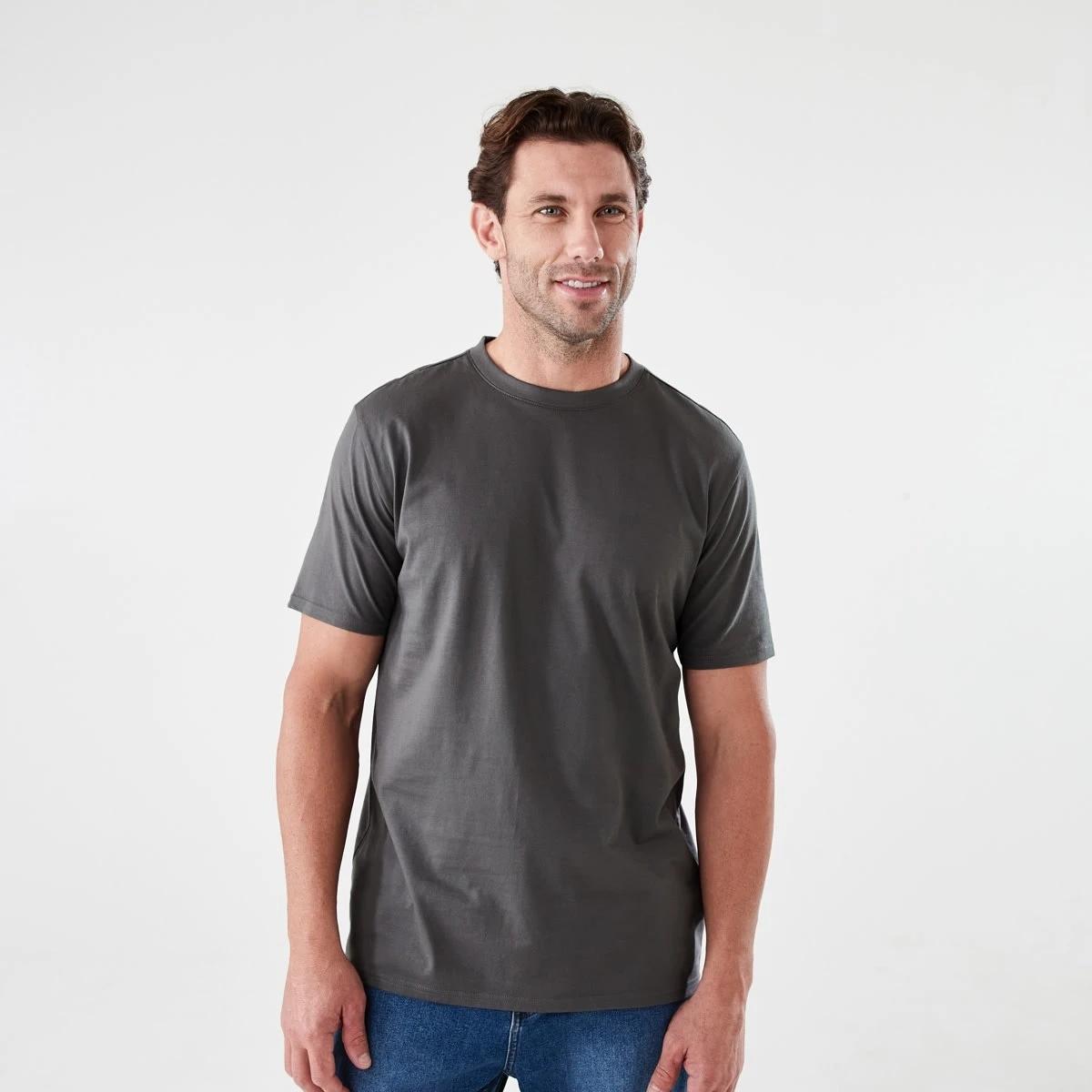 1 Australian Cotton Crew Neck T-shirt SEAL GREY, 1 of 5