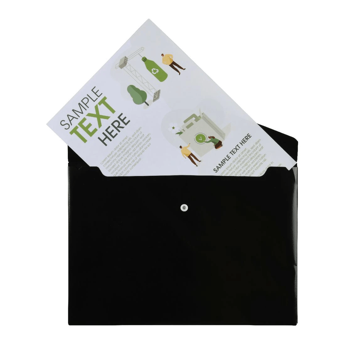 3 J.Burrows Antibacterial A4 Button Document Wallet Black, 3 of 3