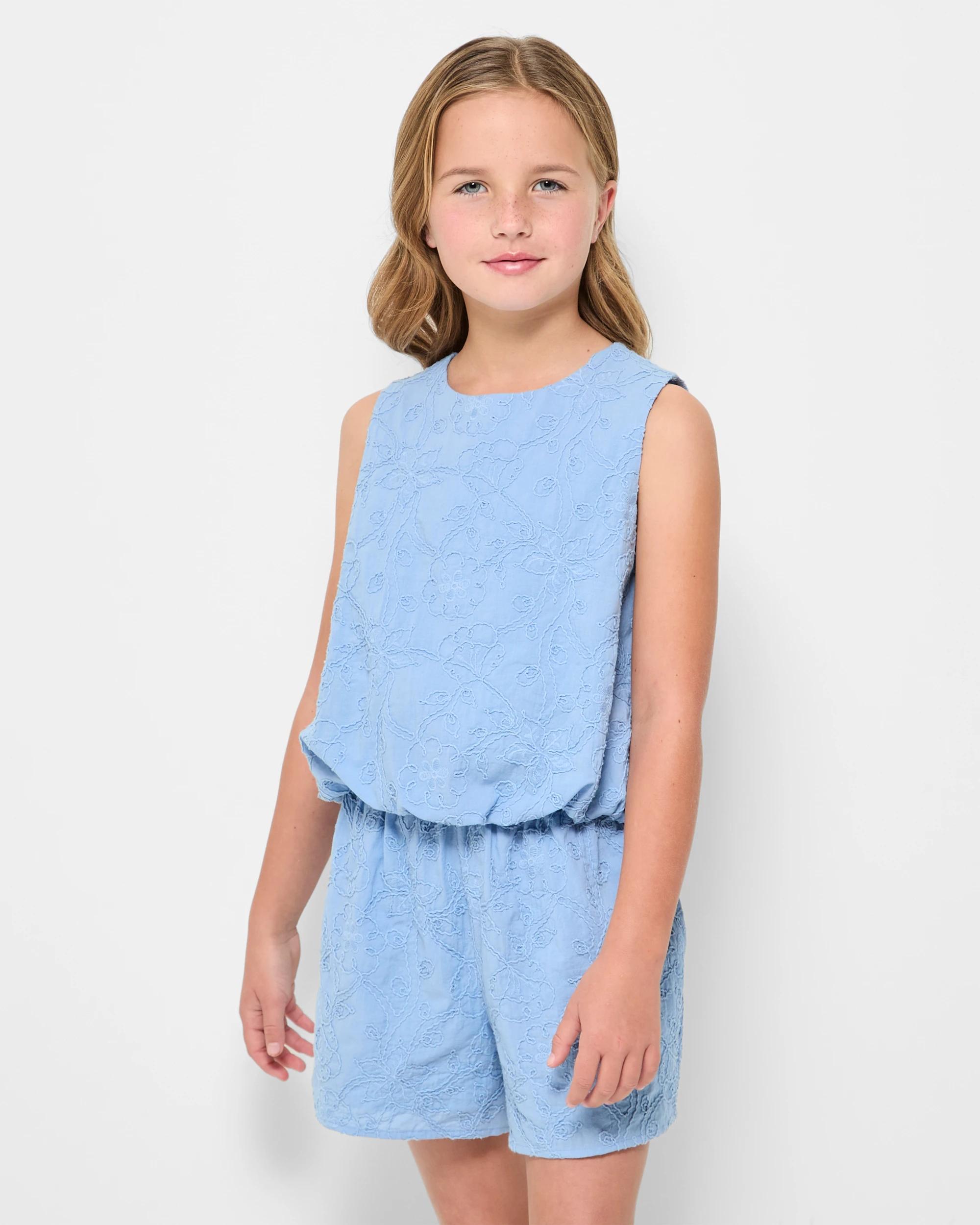 1 Target Bubble Hem Embroidered Tank Top BLUE, 1 of 7