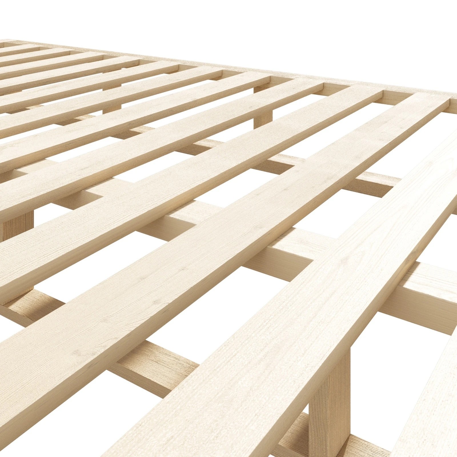 9 Oikiture Bed Frame King Single Wooden Bed Base Platform Cage-like Base
 - Natural, 9 of 10