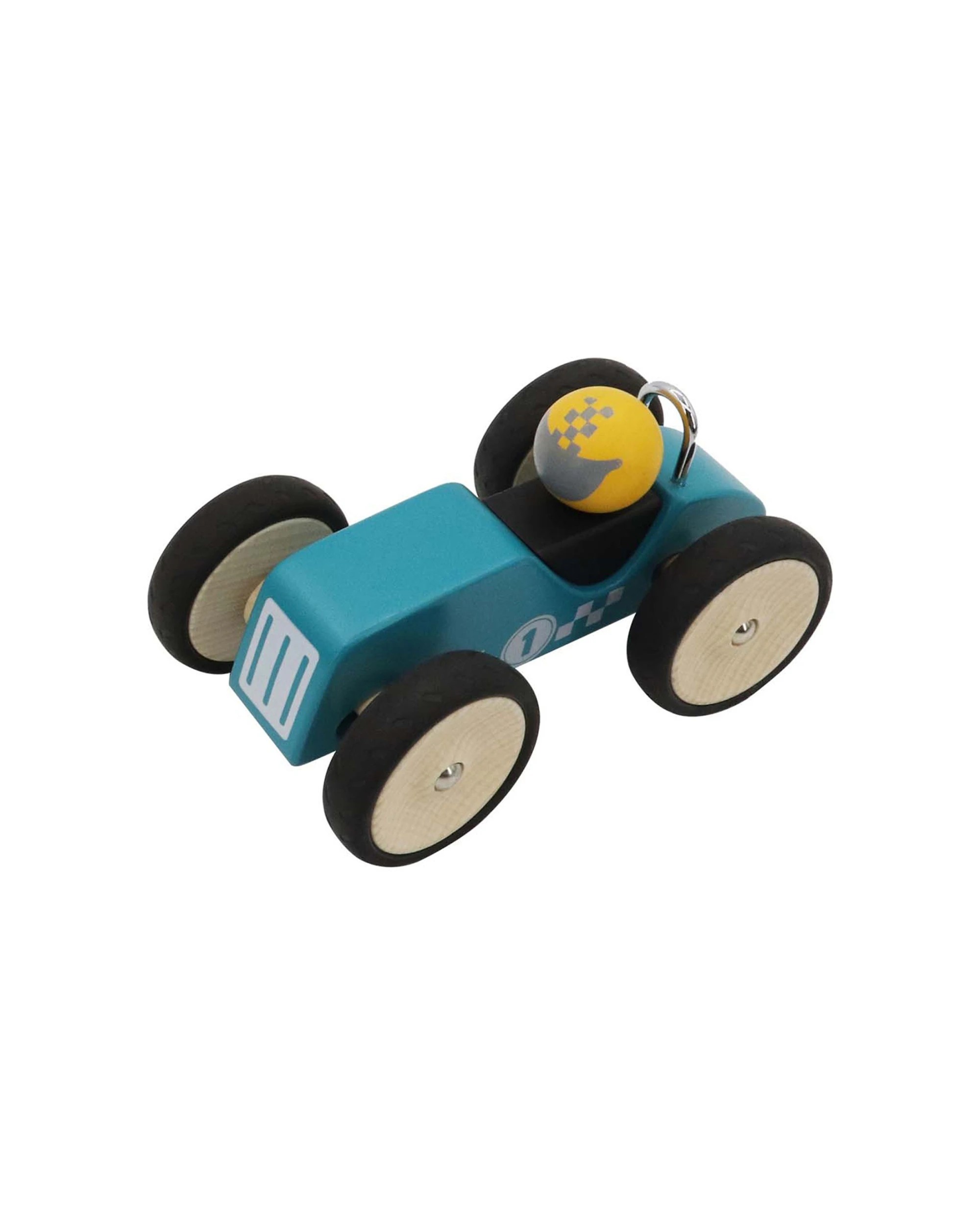 1 Kaper Kidz Retro Racing Car Large Wooden Childrens Toy - Green, 1 of 6