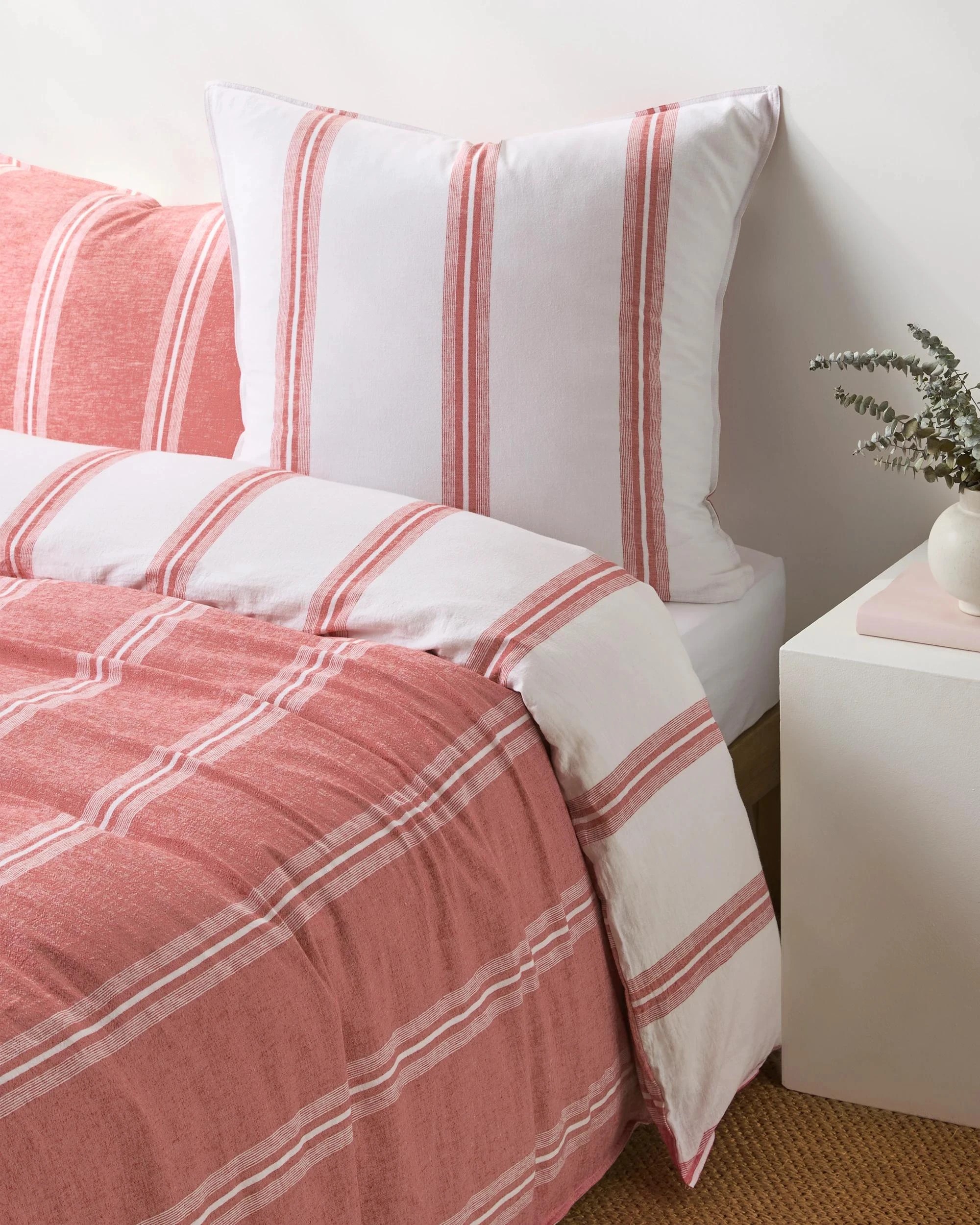 1 Target Rowie Stripe Linen/Cotton European Pillowcase - Queen Bed - Red, 1 of 2