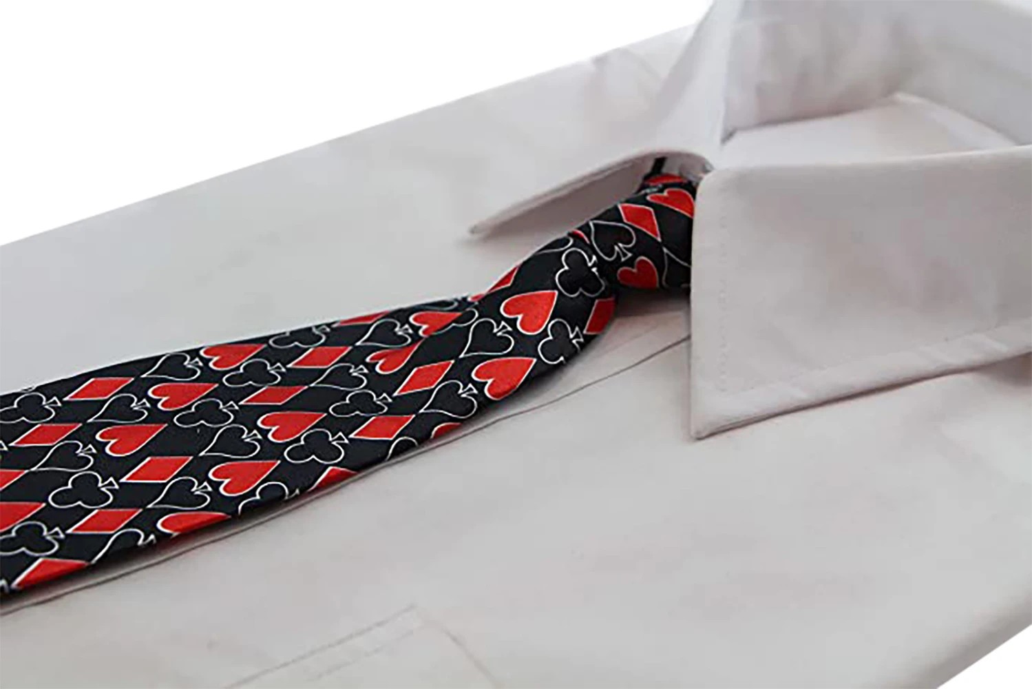 2 Zasel Kids Boys Black & Red Patterned Elastic Neck Tie - Playing Card Suits - Multi, 2 of 2