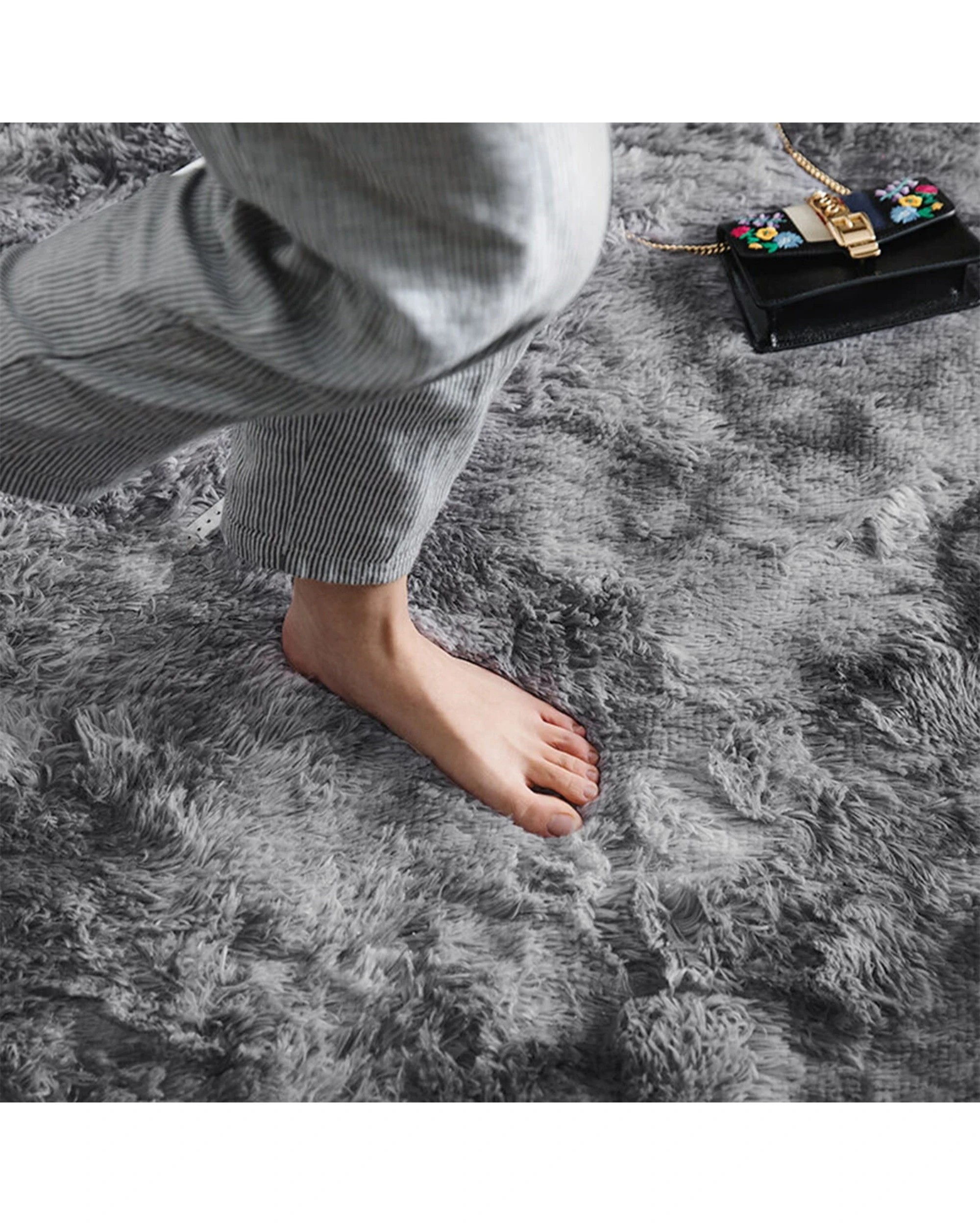 4 Advwin Non-slip Shaggy Rugs Floor Rug Living Room Bedroom Mat Large Carpet Dark Grey 160*230cm, 4 of 7