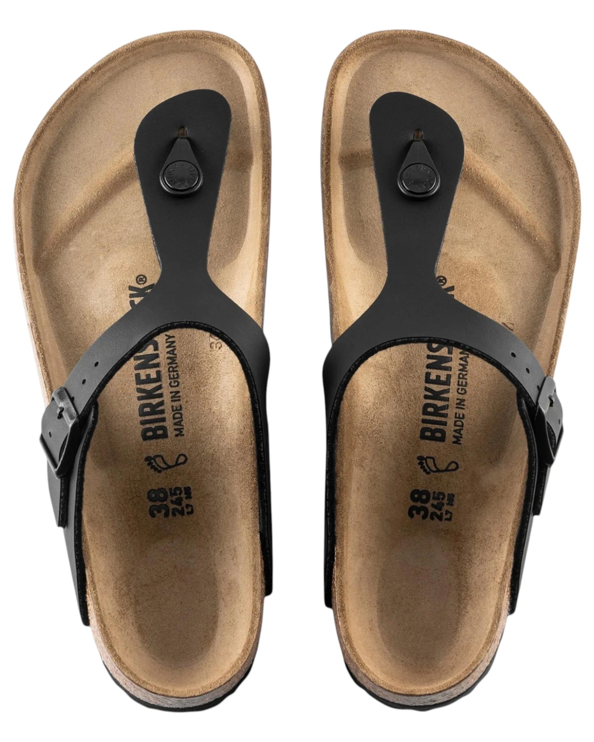 3 Birkenstock Mens Gizeh Birko Flor Slip On Sandals BLACK, 3 of 6