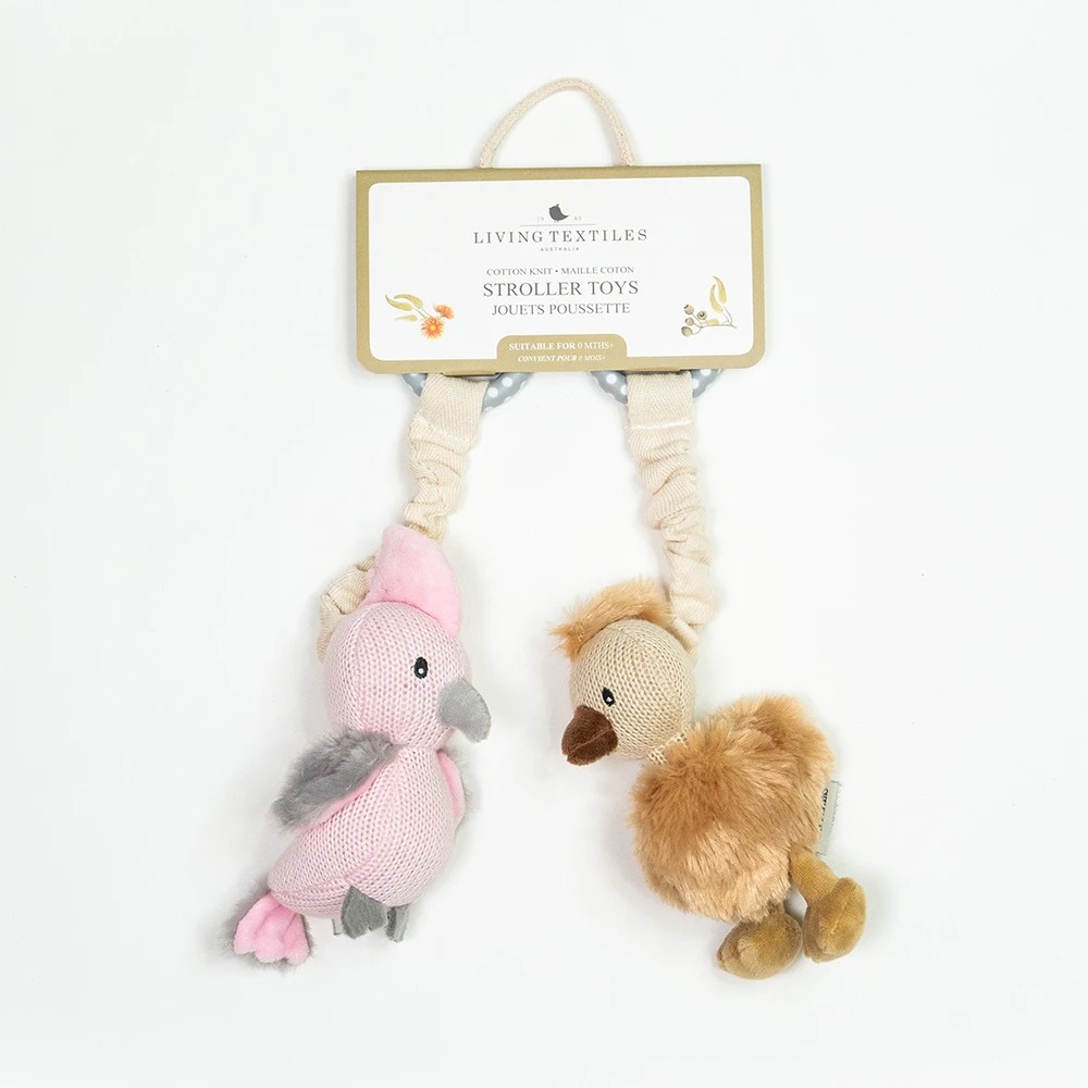 2 Living Textiles - Australiana Stroller Toys 2pk - Galah & Emu - Assorted, 2 of 3
