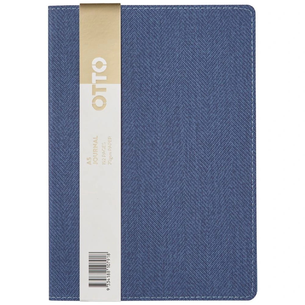 1 Otto A5 Herringbone Notebook 192 Pages Navy, 1 of 5