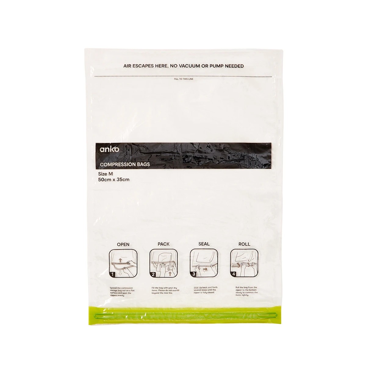 10 Travel Compression Storage Bags - Anko - Clear, 10 of 10