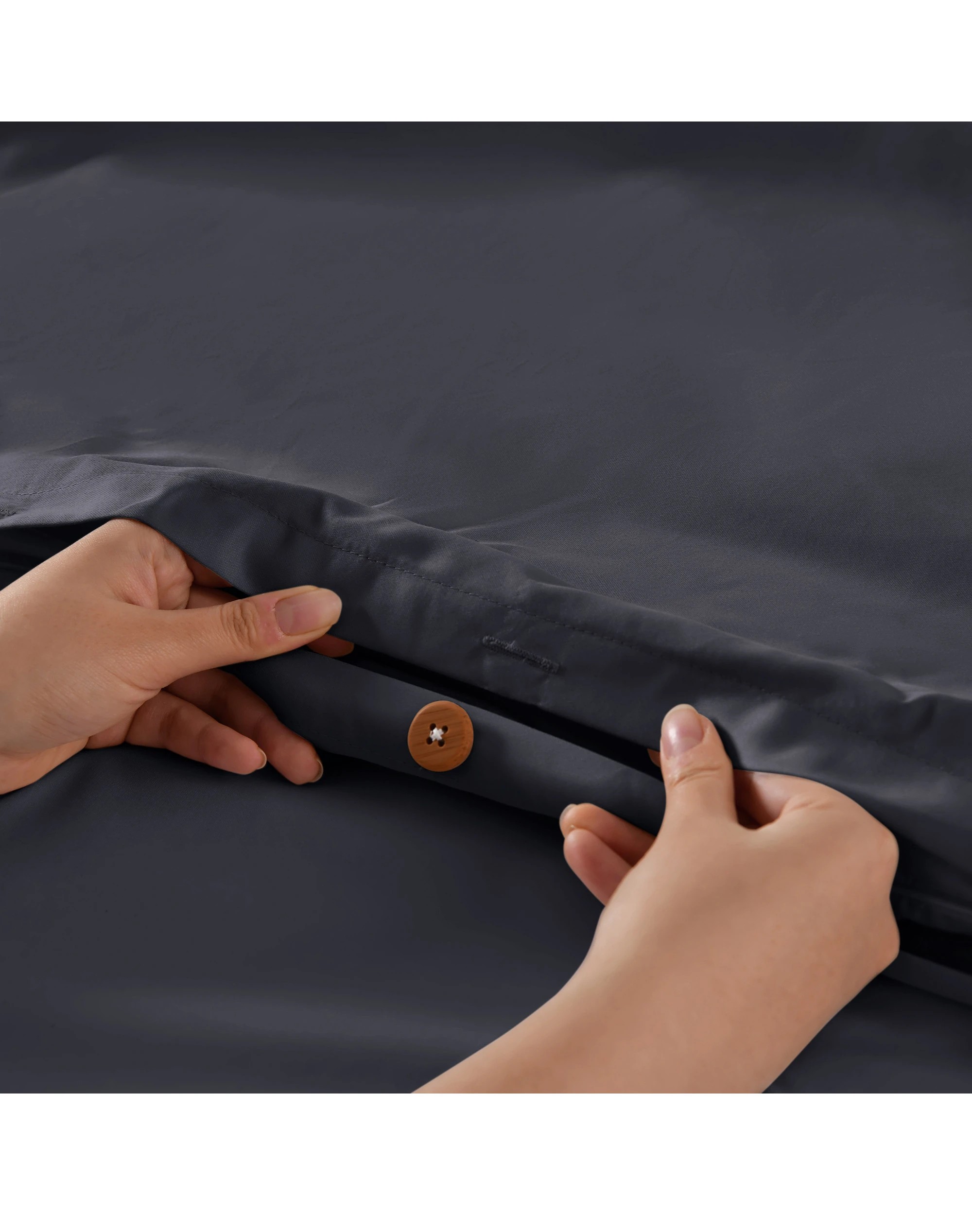 3 Dreamaker 1500TC Cotton Rich Sateen Quilt Cover Set - King Bed - Charcoal, 3 of 5