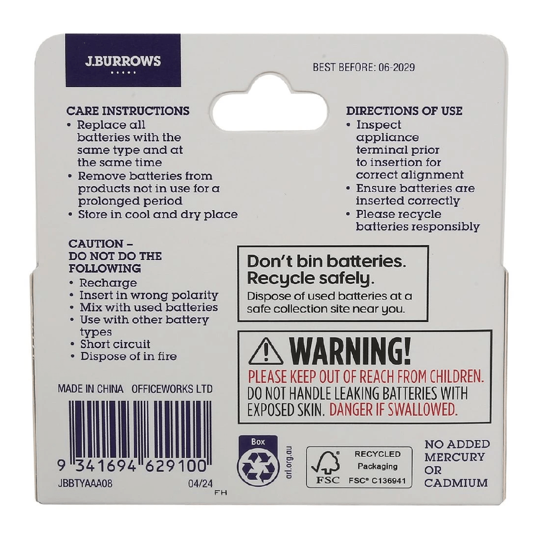 4 J.Burrows AAA Batteries 8 Pack, 4 of 6