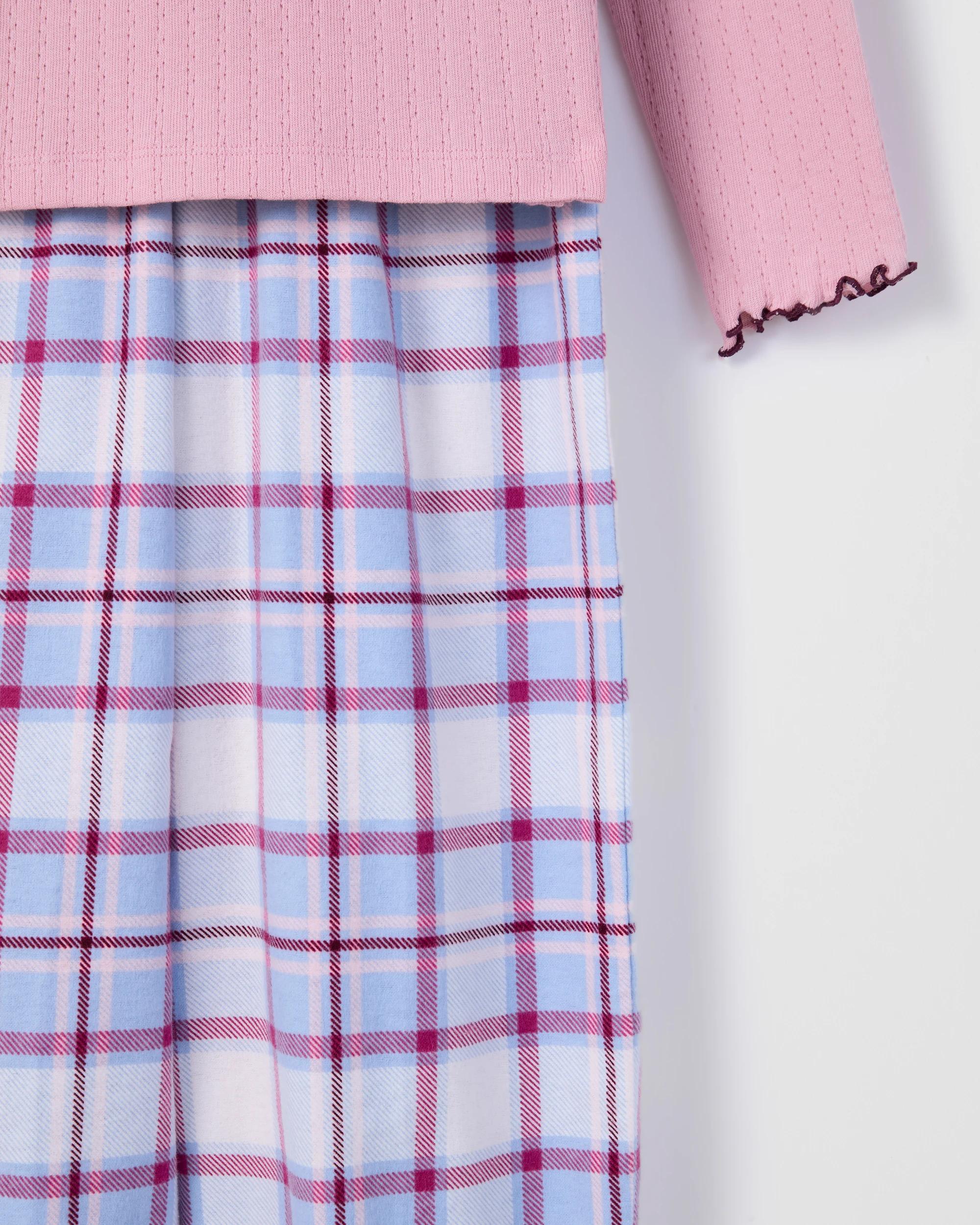 6 Target Kids Australian Cotton Older Girls Henley Top and Flannel Pants Pyjama Set HORSE, 6 of 7