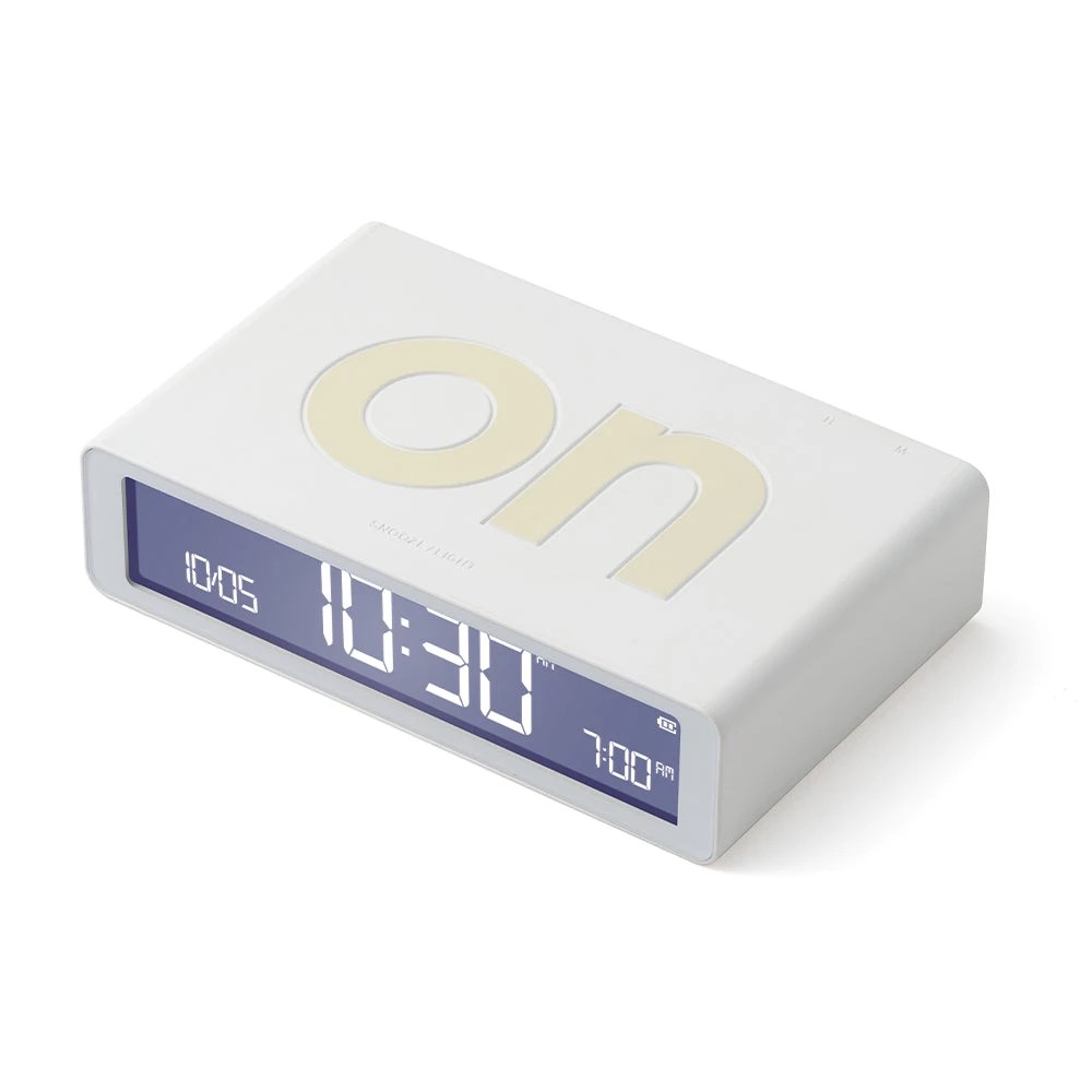 2 Lexon Flip Classic Reversible Alarm Clock - White - White, 2 of 5