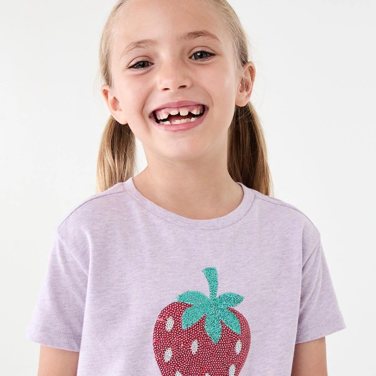 3 Short Sleeve Sequin T-shirt Strawberry, 3 of 8