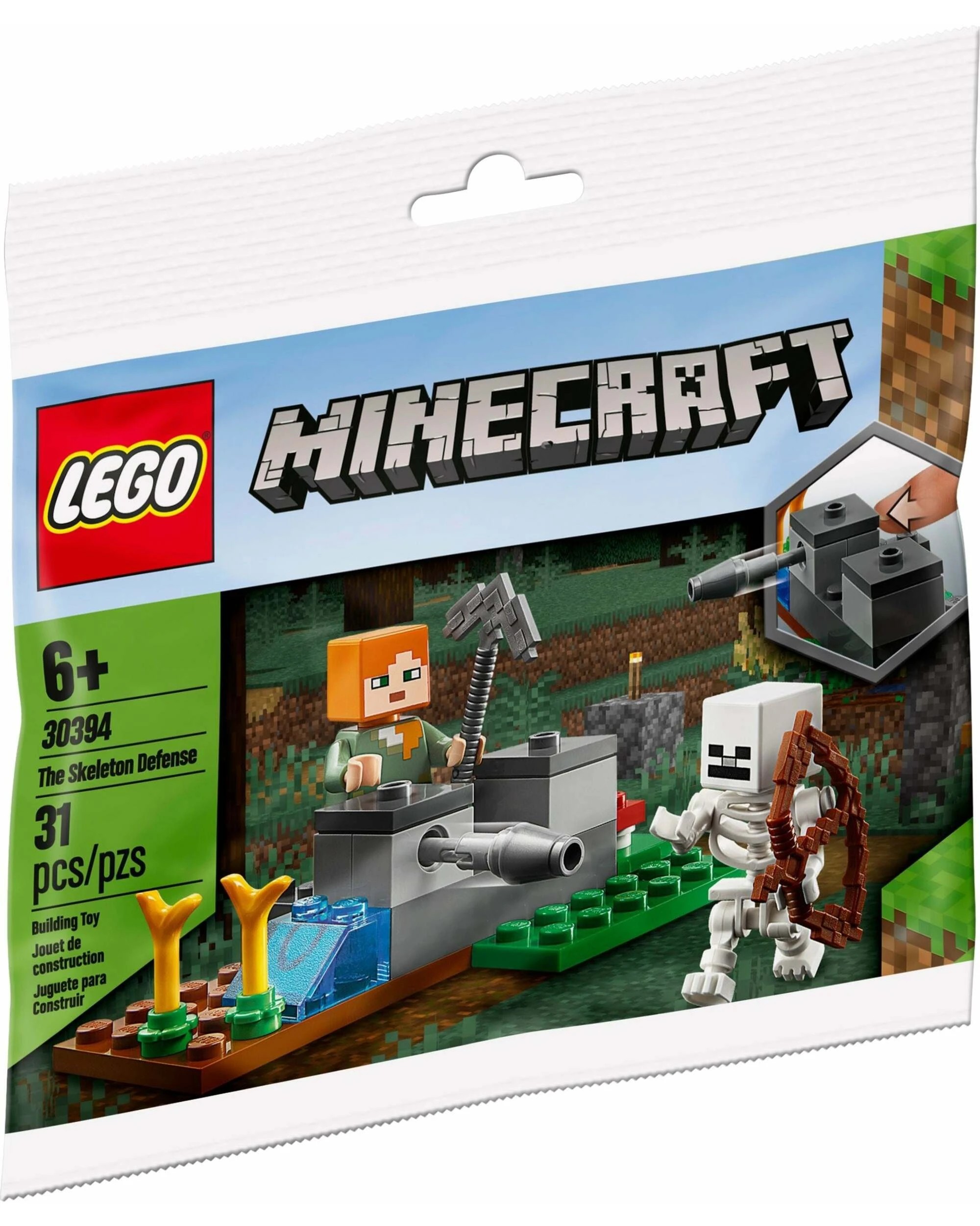 1 LEGO 30394 Minecraft Skeleton Defense Set with Alex & Missile, 1 of 1