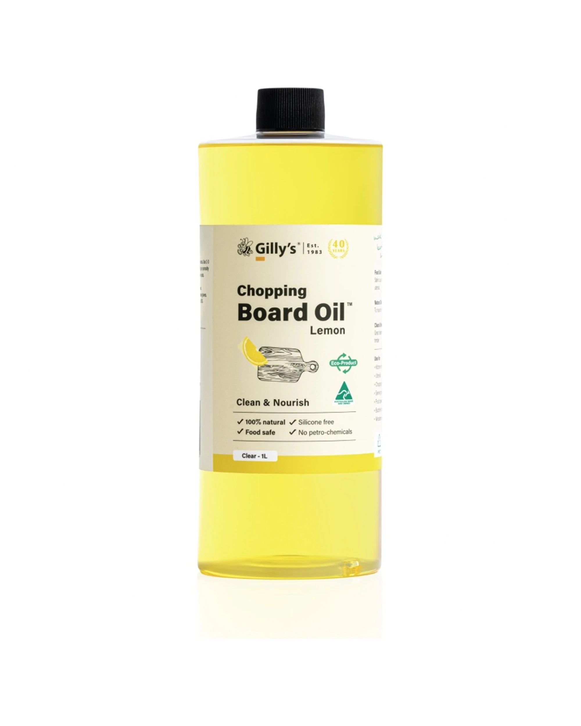 1 Gilly's Chopping Board Oil Food Safe Lemon Scented 1L - Yellow, 1 of 1