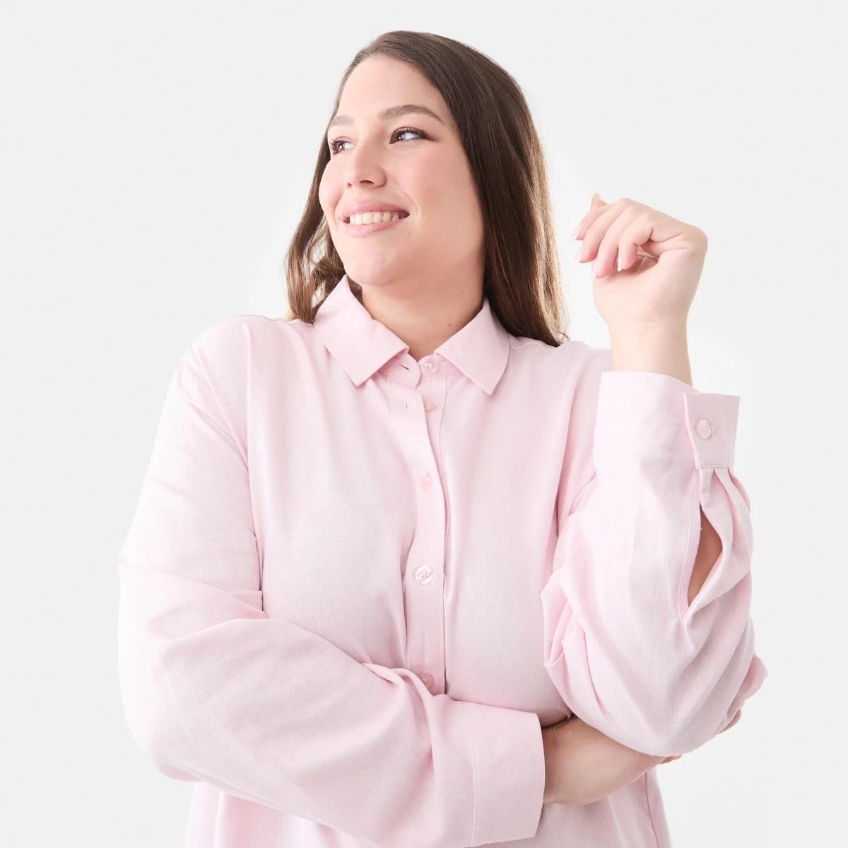 4 Curve Long Sleeve Shirt Soft Pink, 4 of 5