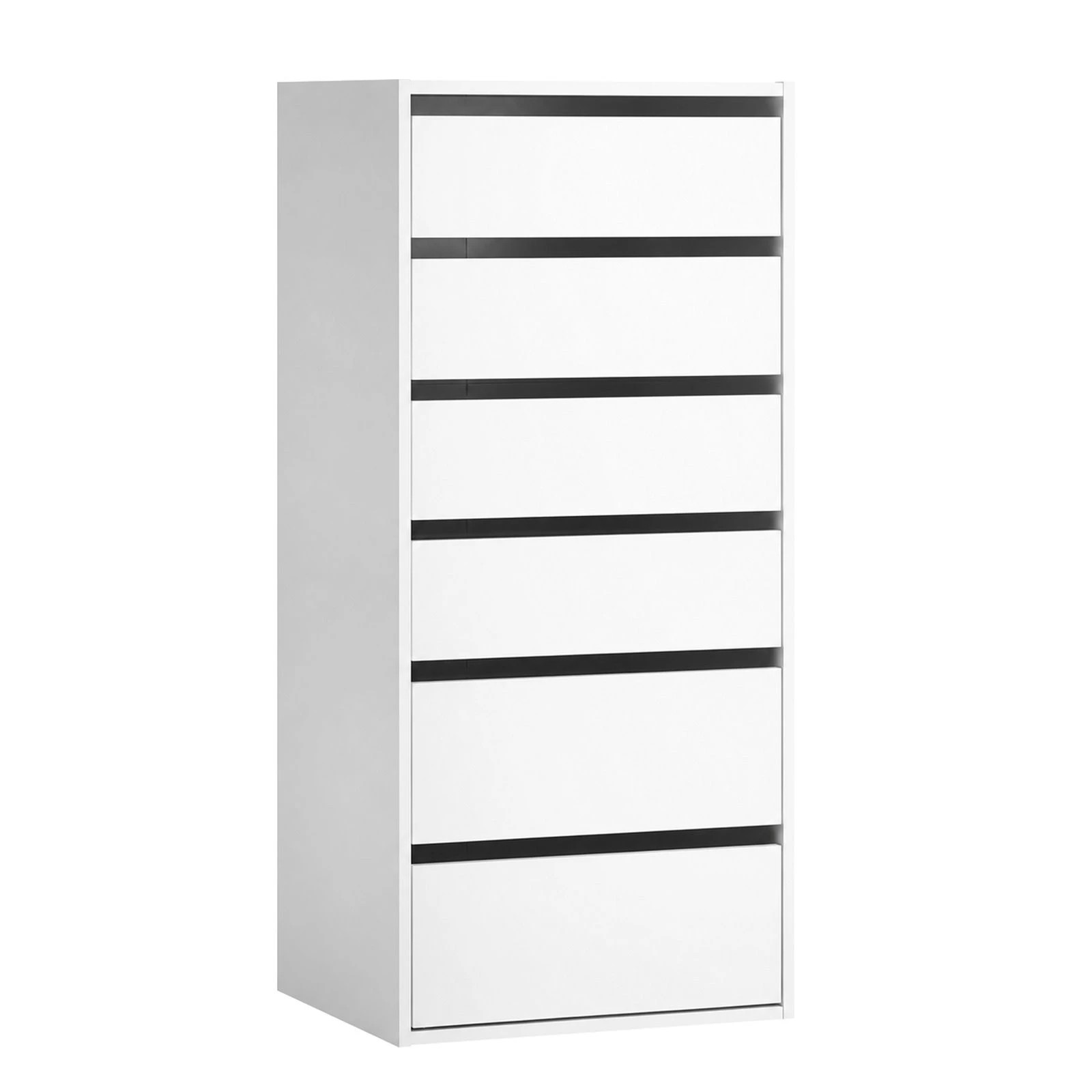 2 Ausway Modern 6-Drawer Tallboy, Slim Vertical Storage Unit 113cm Tall, 2 of 7