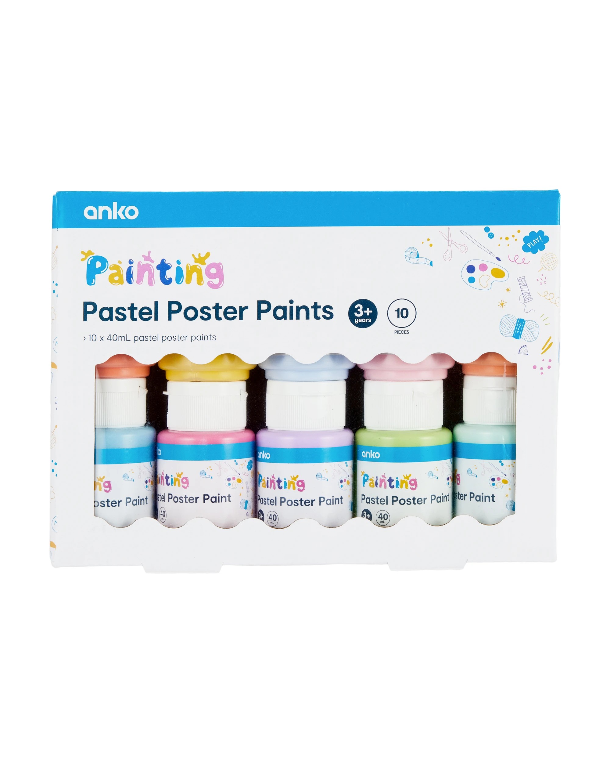 1 10 Pack Poster Paint Set, 1 of 3