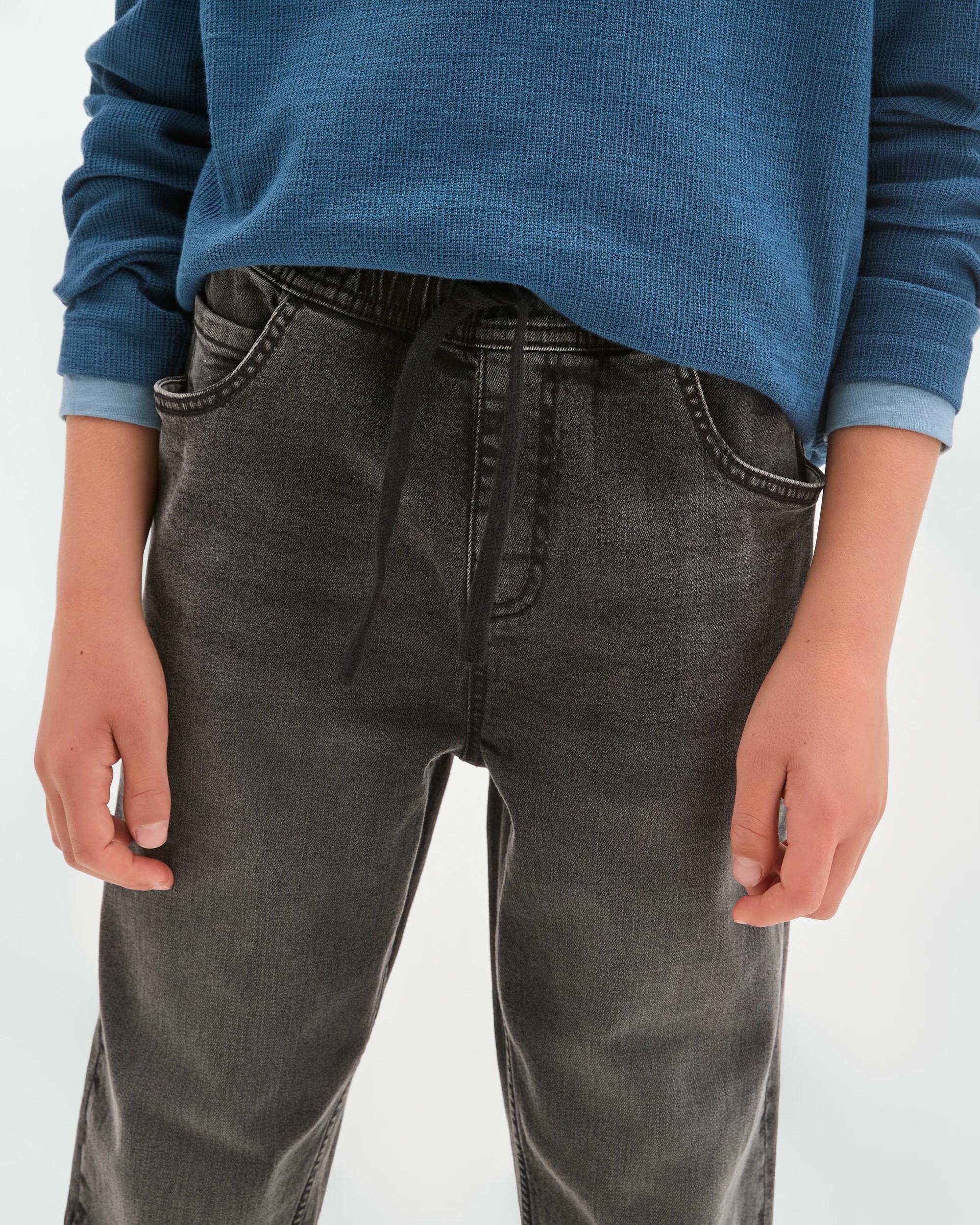 5 Target Kids Elastic Waistband Straight Fit Denim Jeans BLACKWASH, 5 of 8