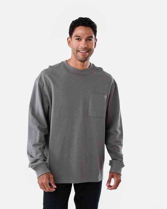 Long Sleeve Oversized Textured T-s