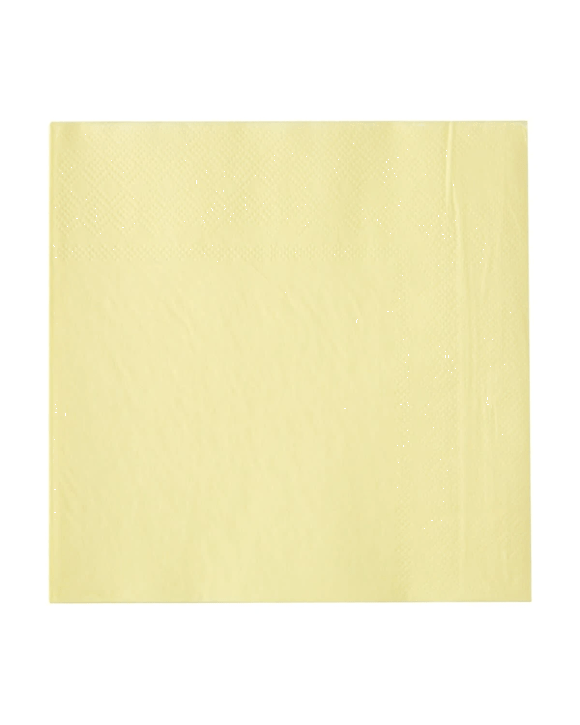 20 Piece Pastel Yellow Paper Napkins