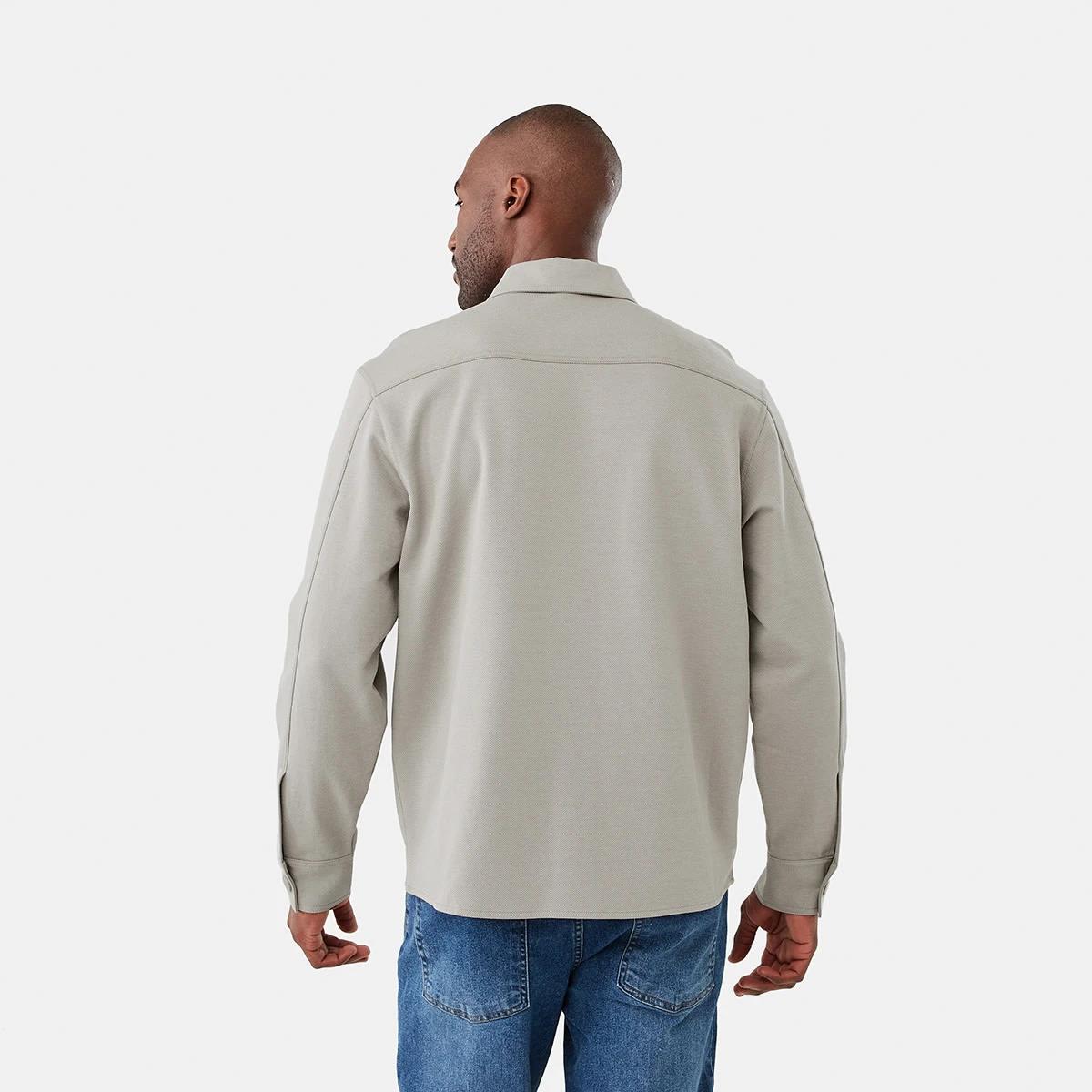 3 Long Sleeve Textured Knit Shirt Bge Smoke, 3 of 7