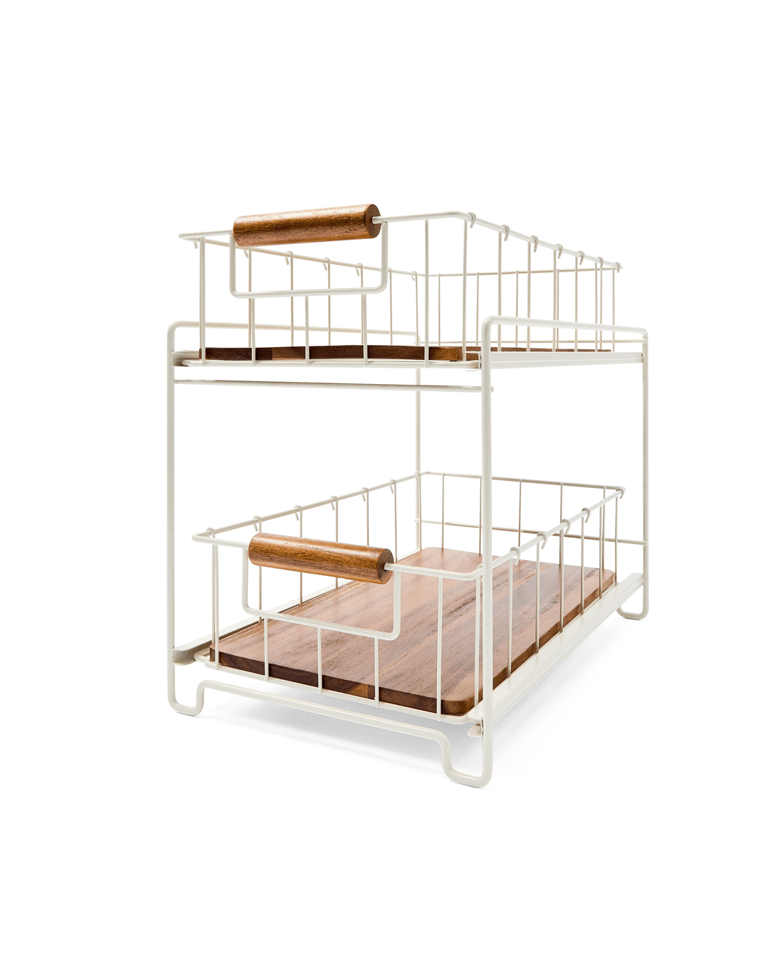 2 Off White and Acacia 2 Tier Drawers, 2 of 10