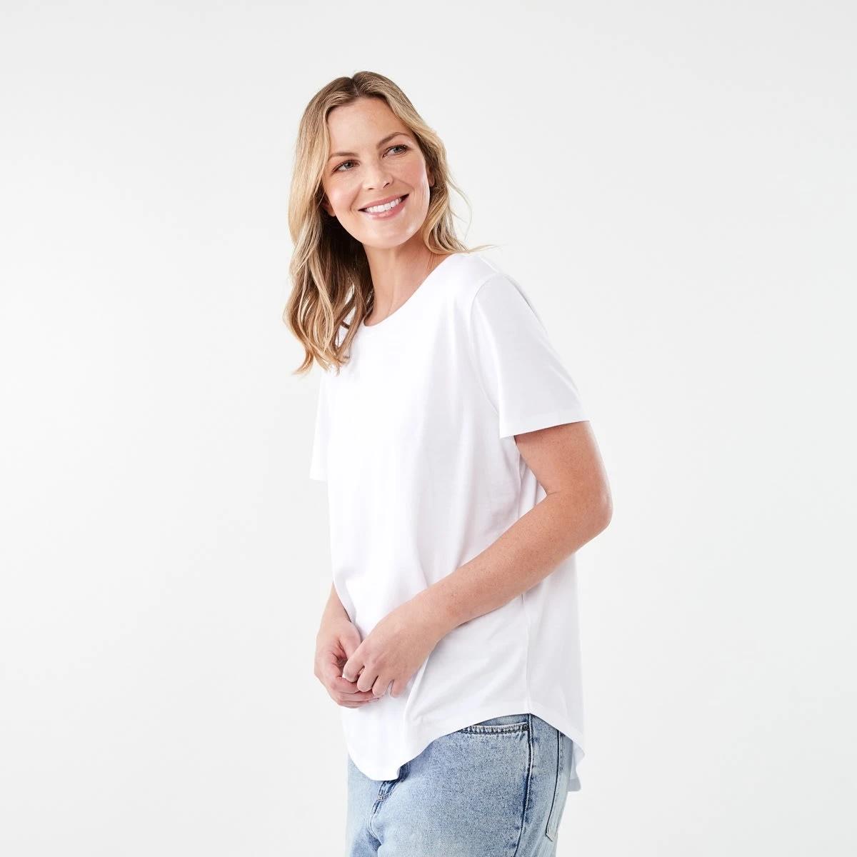 2 Short Sleeve Cotton Modal T-shirt WHITE, 2 of 7
