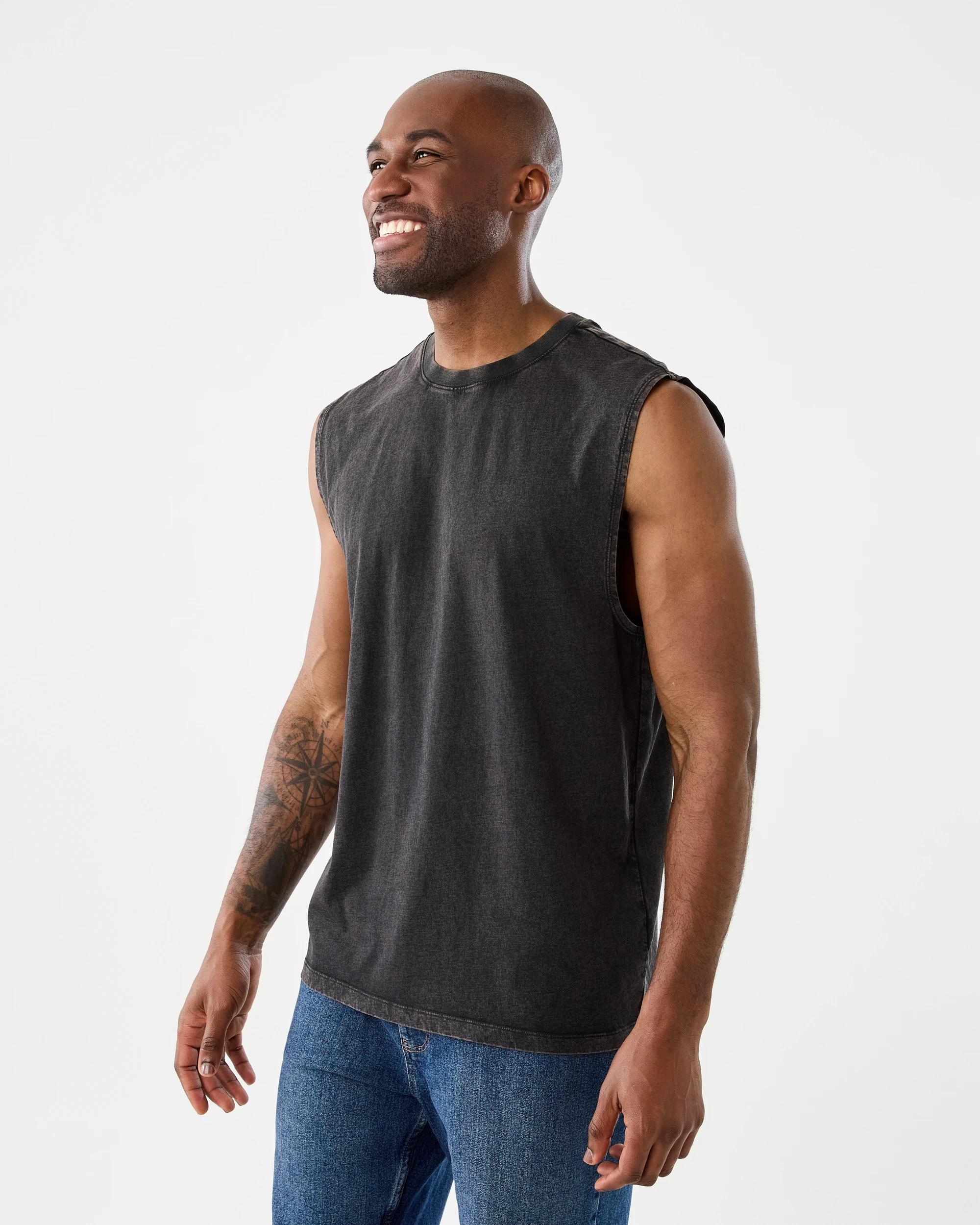 2 Oversized Washed Muscle Black, 2 of 6