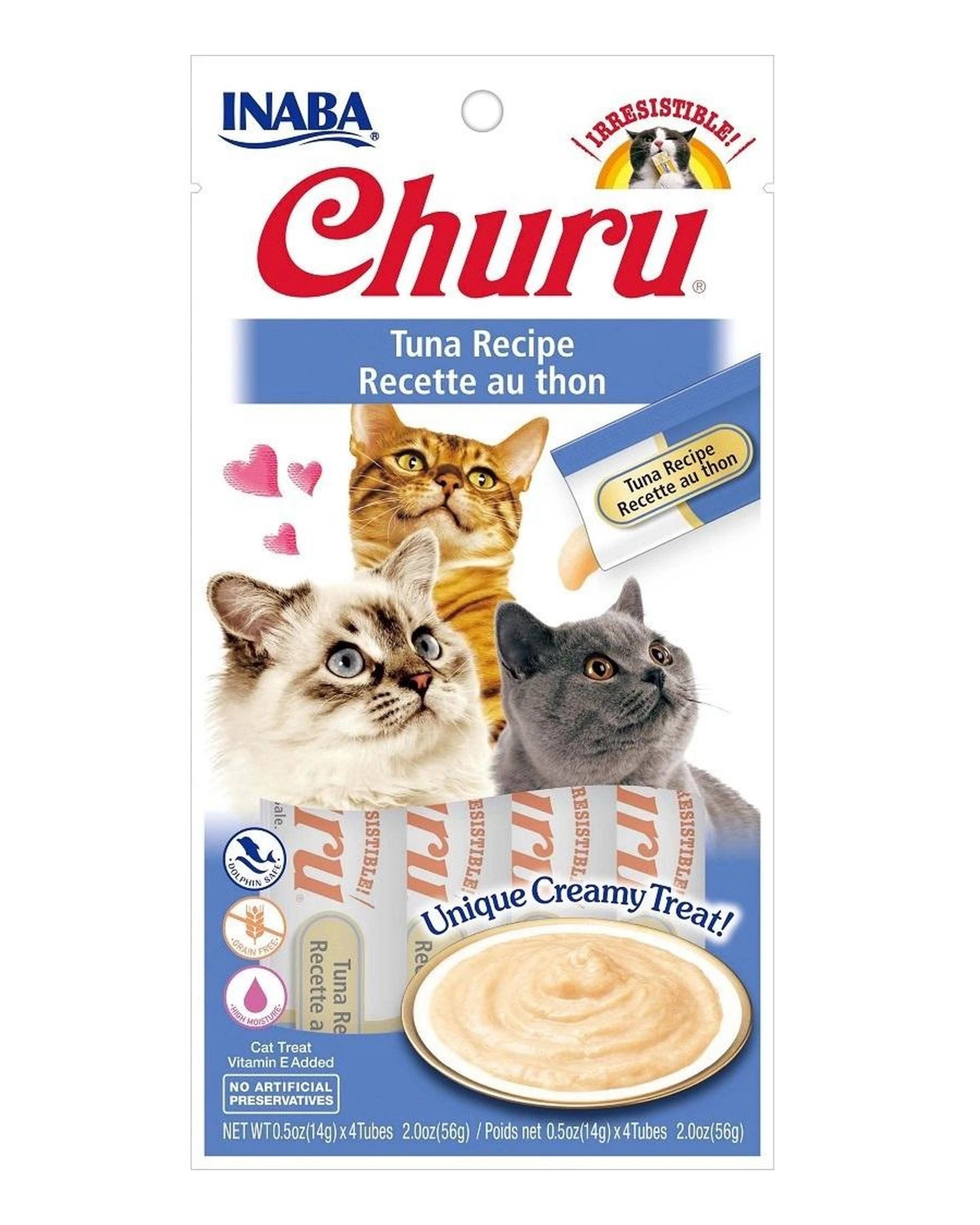 1 Inaba Churu Creamy Cat Treat Tuna Recipe 6 x 56g, 1 of 2