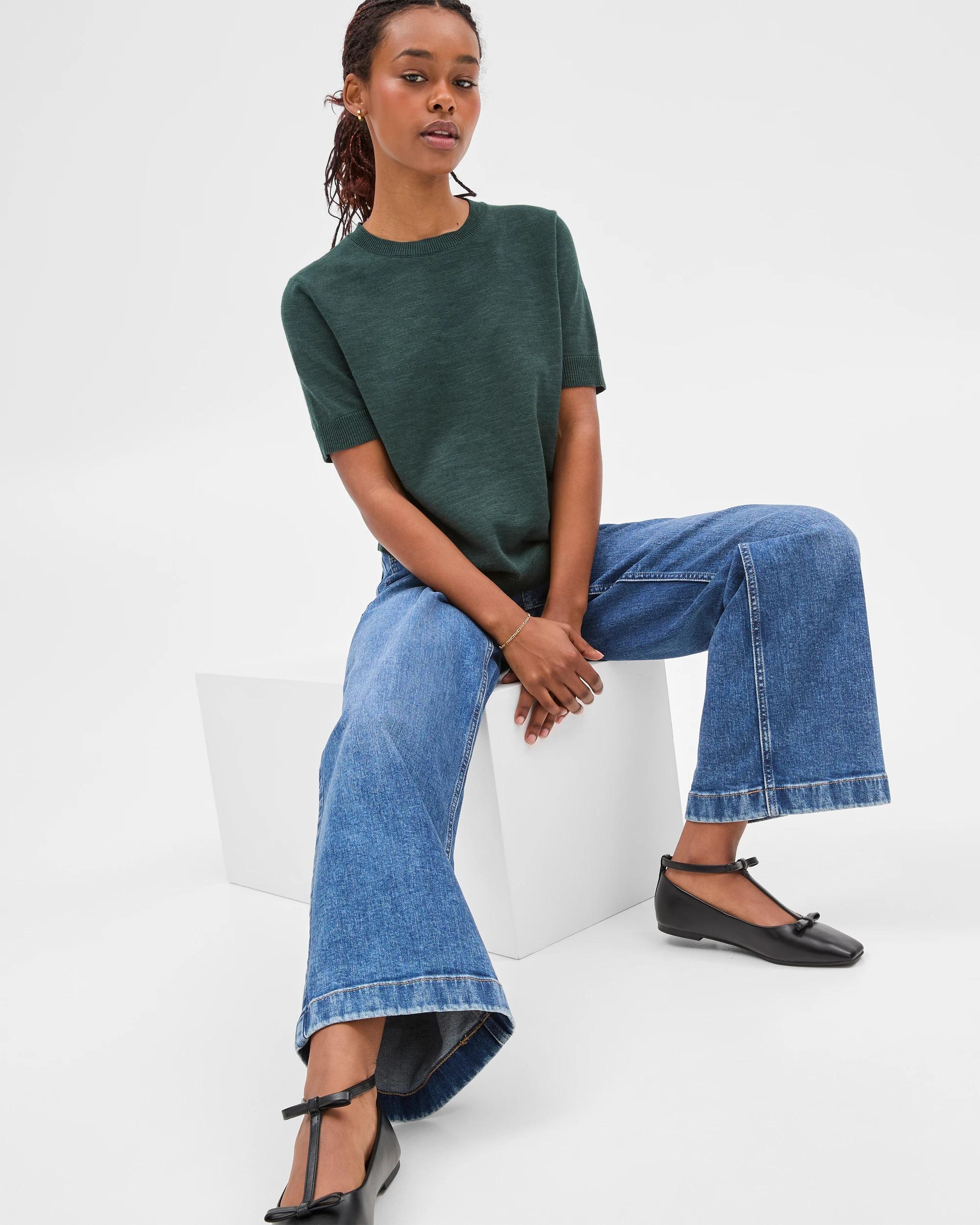 3 Target Petites Australian Cotton Blend Knit T-shirt DEEP FOREST, 3 of 7