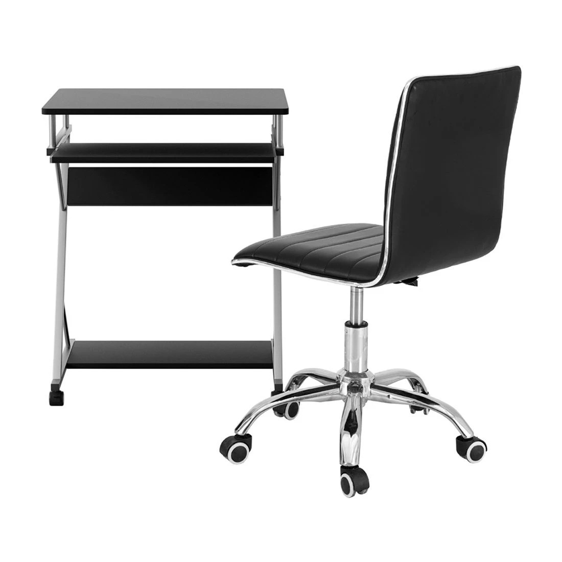 3 Artiss Computer Desk Office Chair Set Desks with Keyboard Shelf Try - Black, 3 of 6