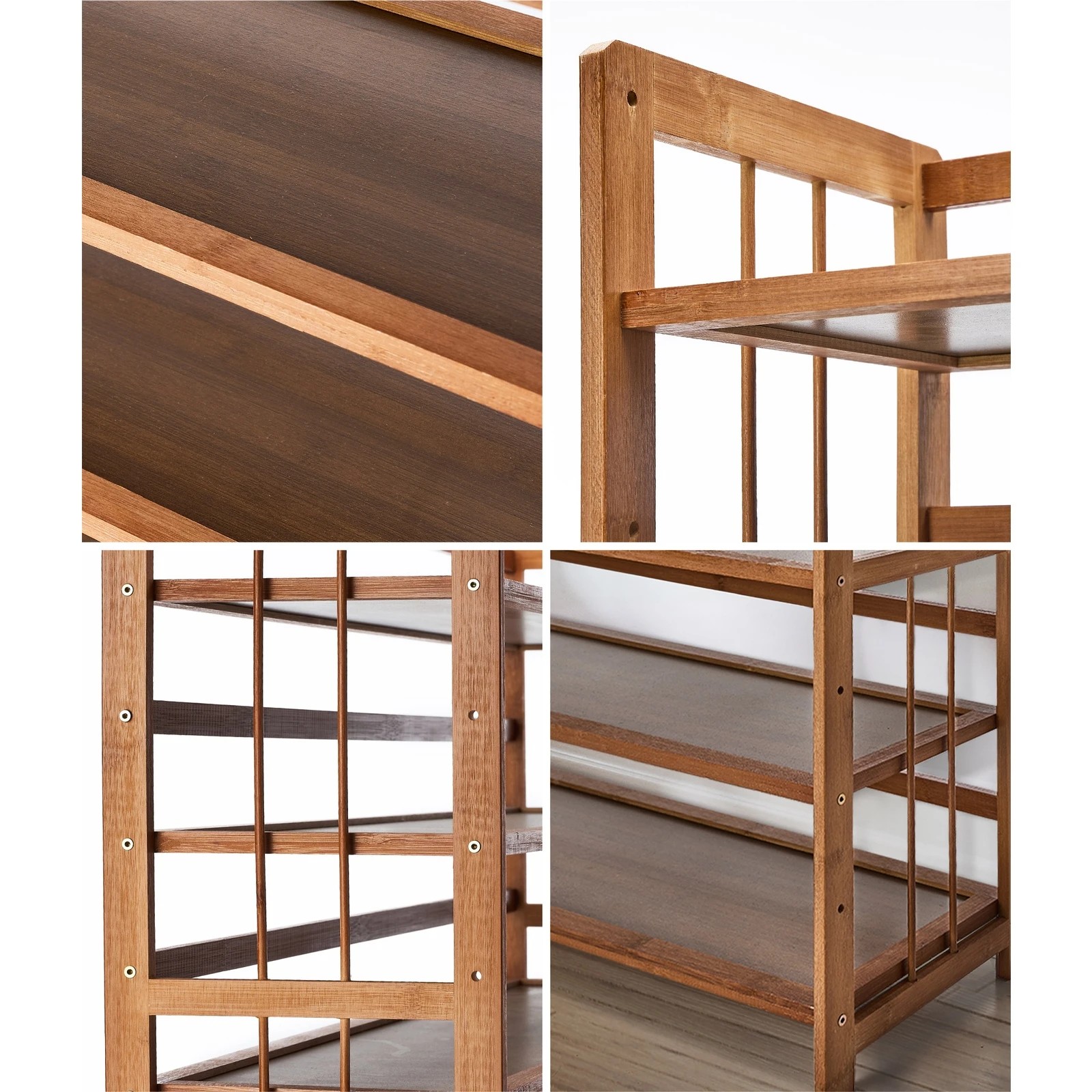4 Oikiture Shoe Rack Storage Organizer Bamboo Stand 11 Shelves
 - Brown, 4 of 9