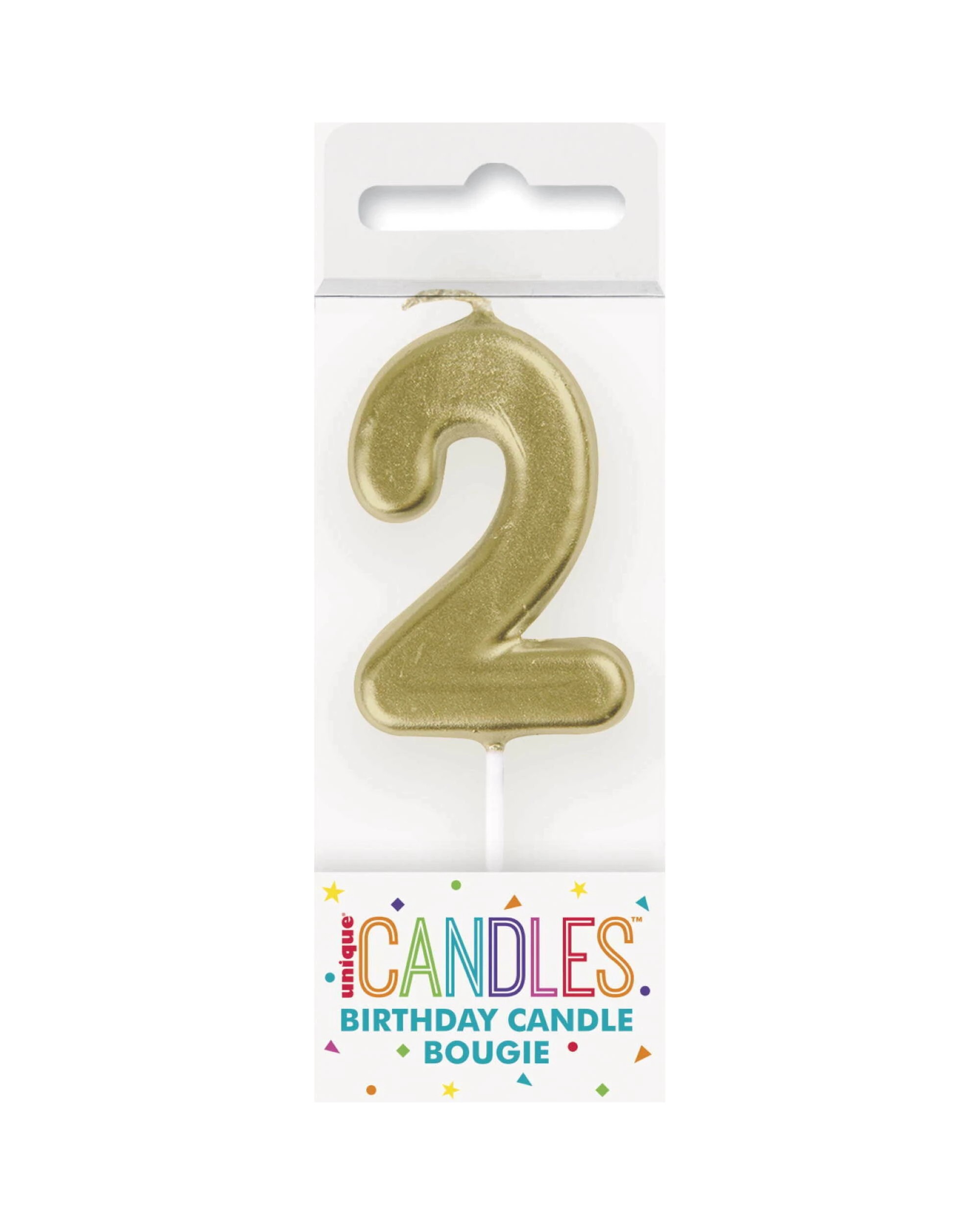 2 Unique Number 2 Candle - Gold, 2 of 2
