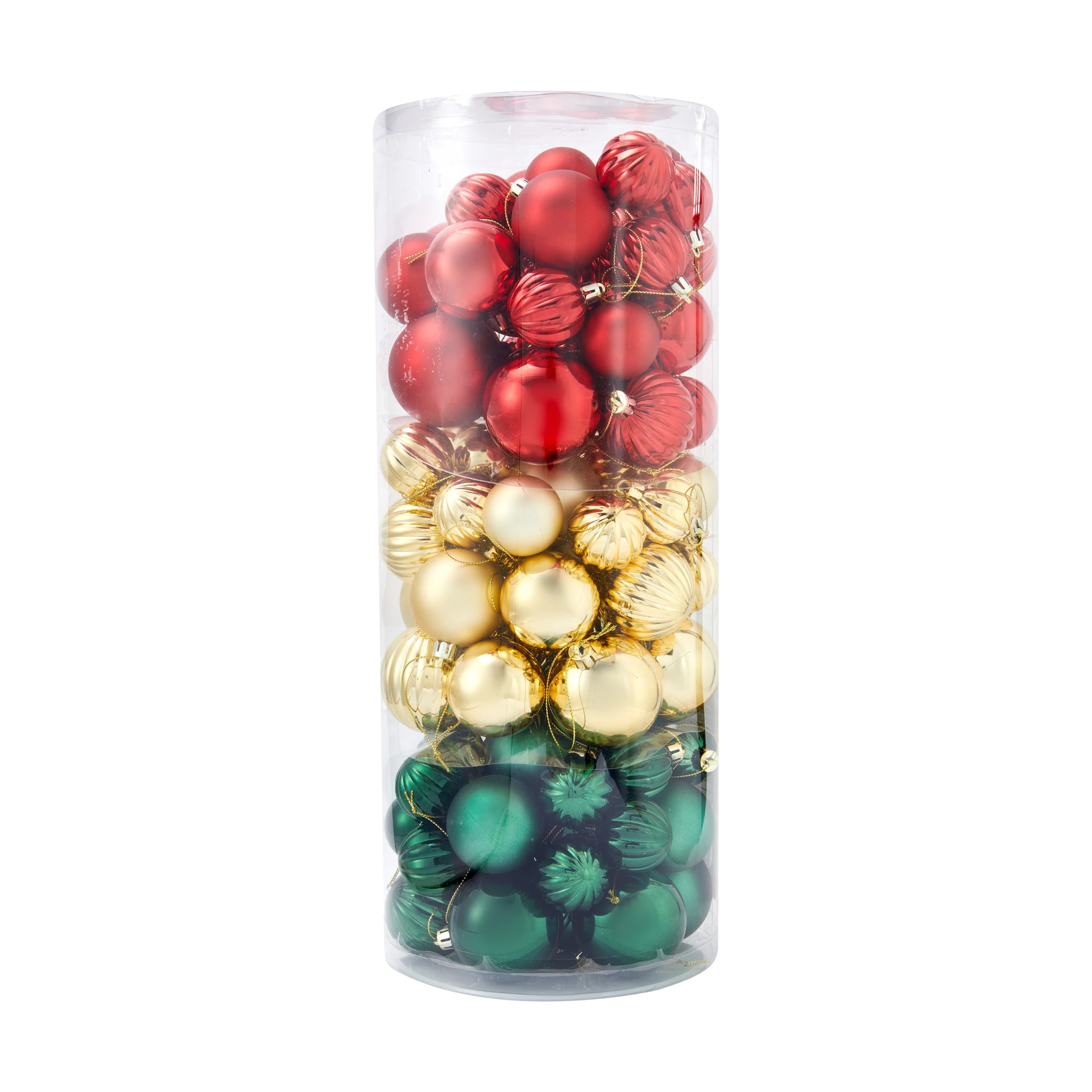 1 100 Pack Traditional Christmas Baubles, 1 of 6