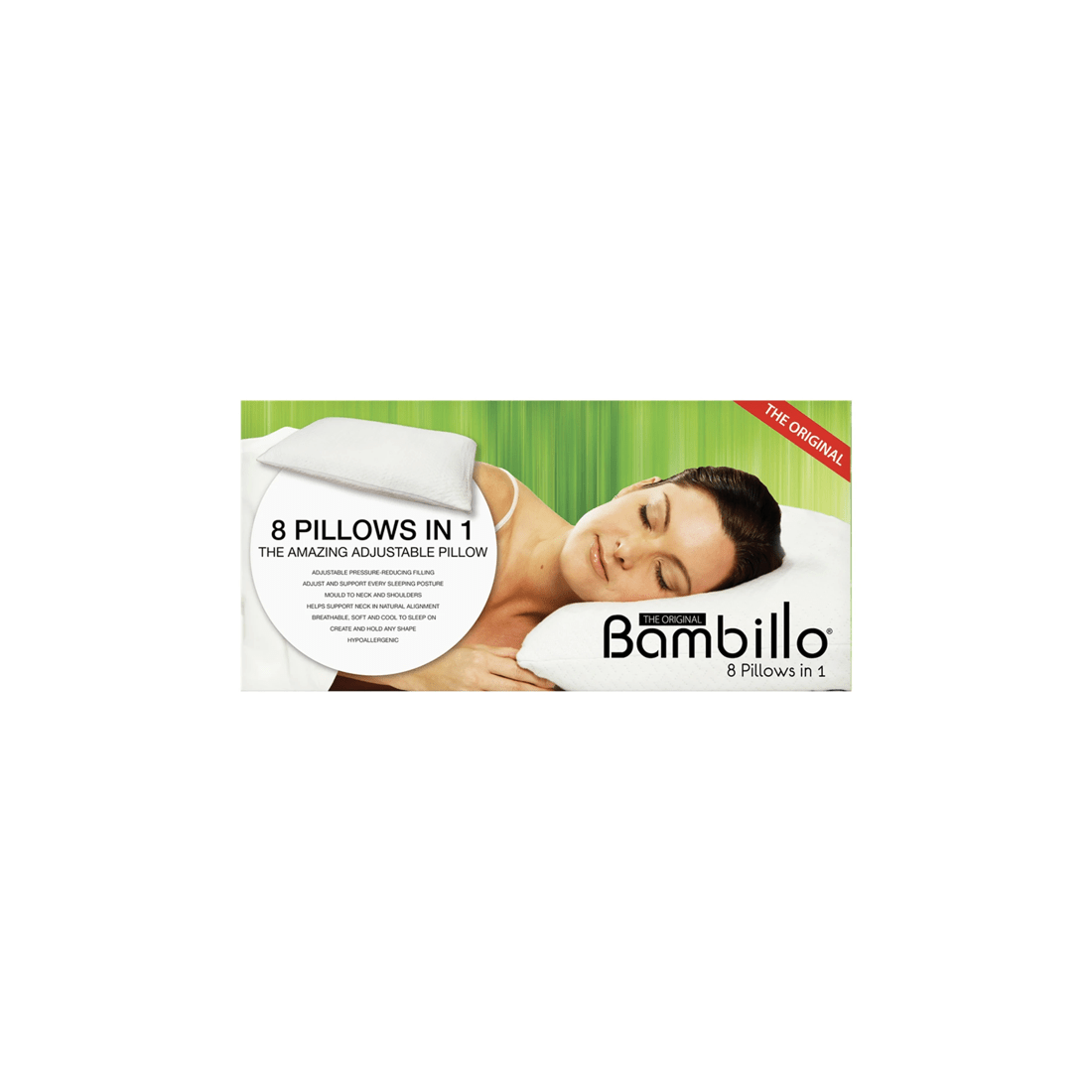 1 Bambillo 8-in-1 Pillow Queen Rectangle Home Bedding Soft Sleeping Cushion
 - White, 1 of 3