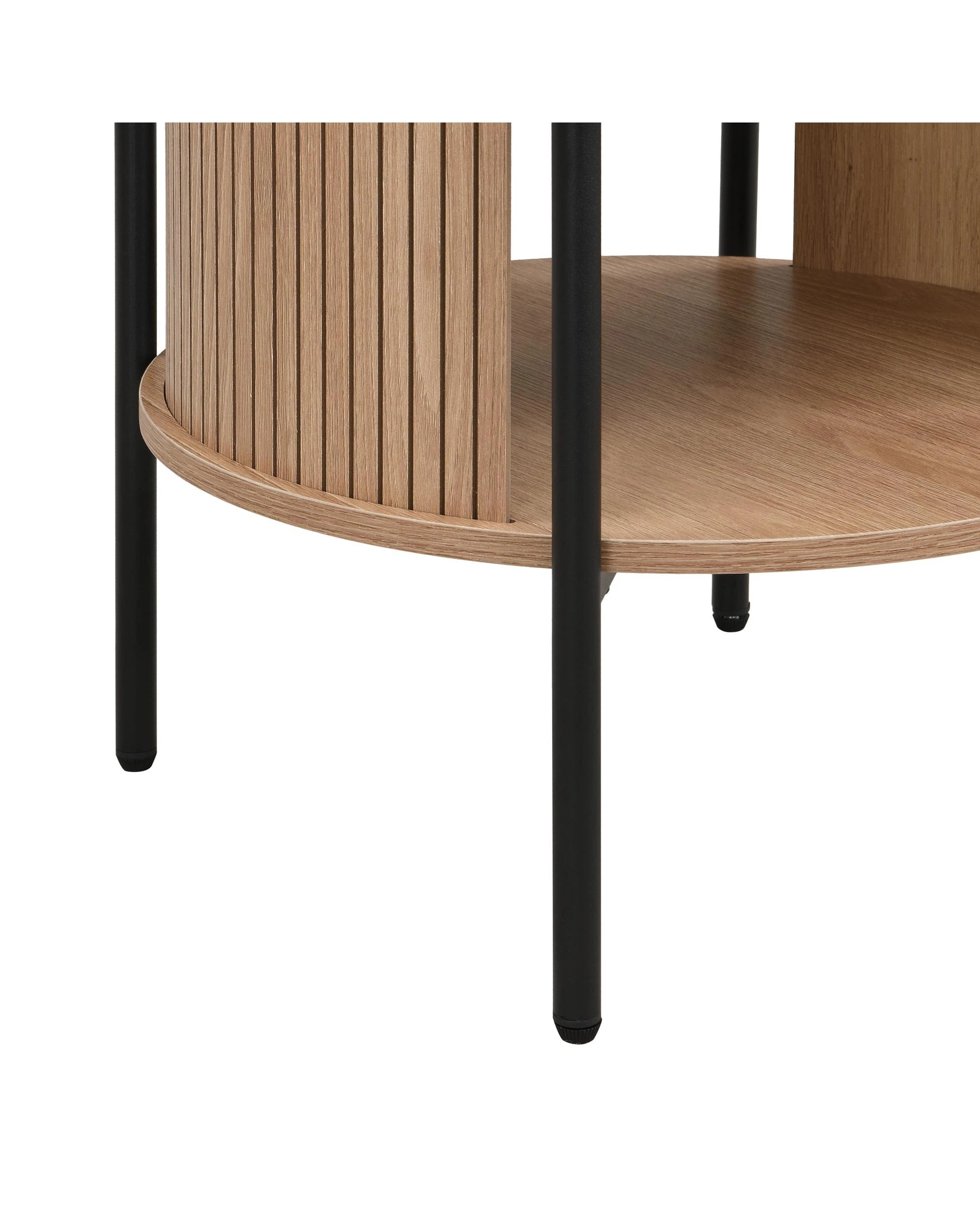 6 Kodu Side Table Round Oak - Black, 6 of 8