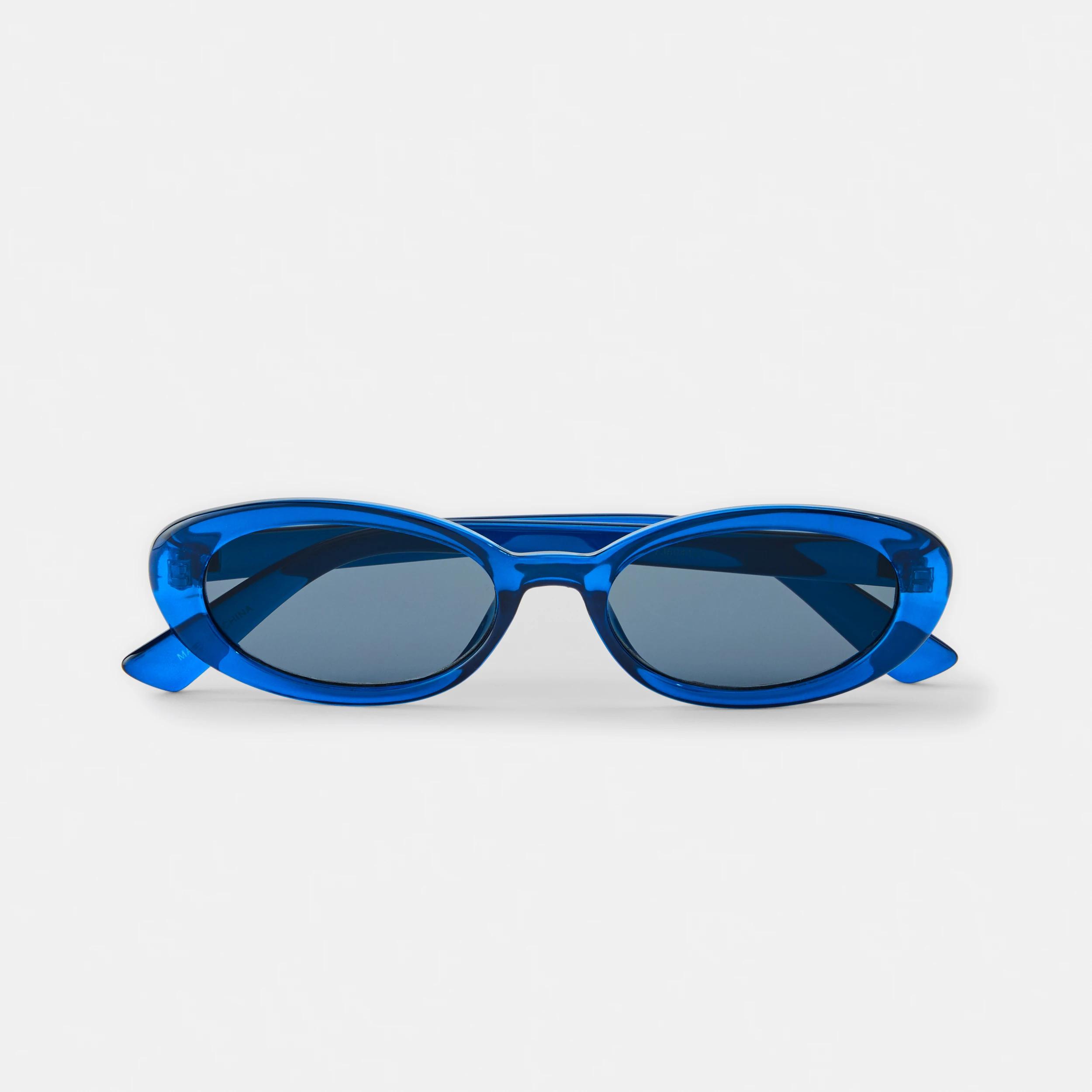 1 Oval Shape Sunglasses Trn Blue, 1 of 6