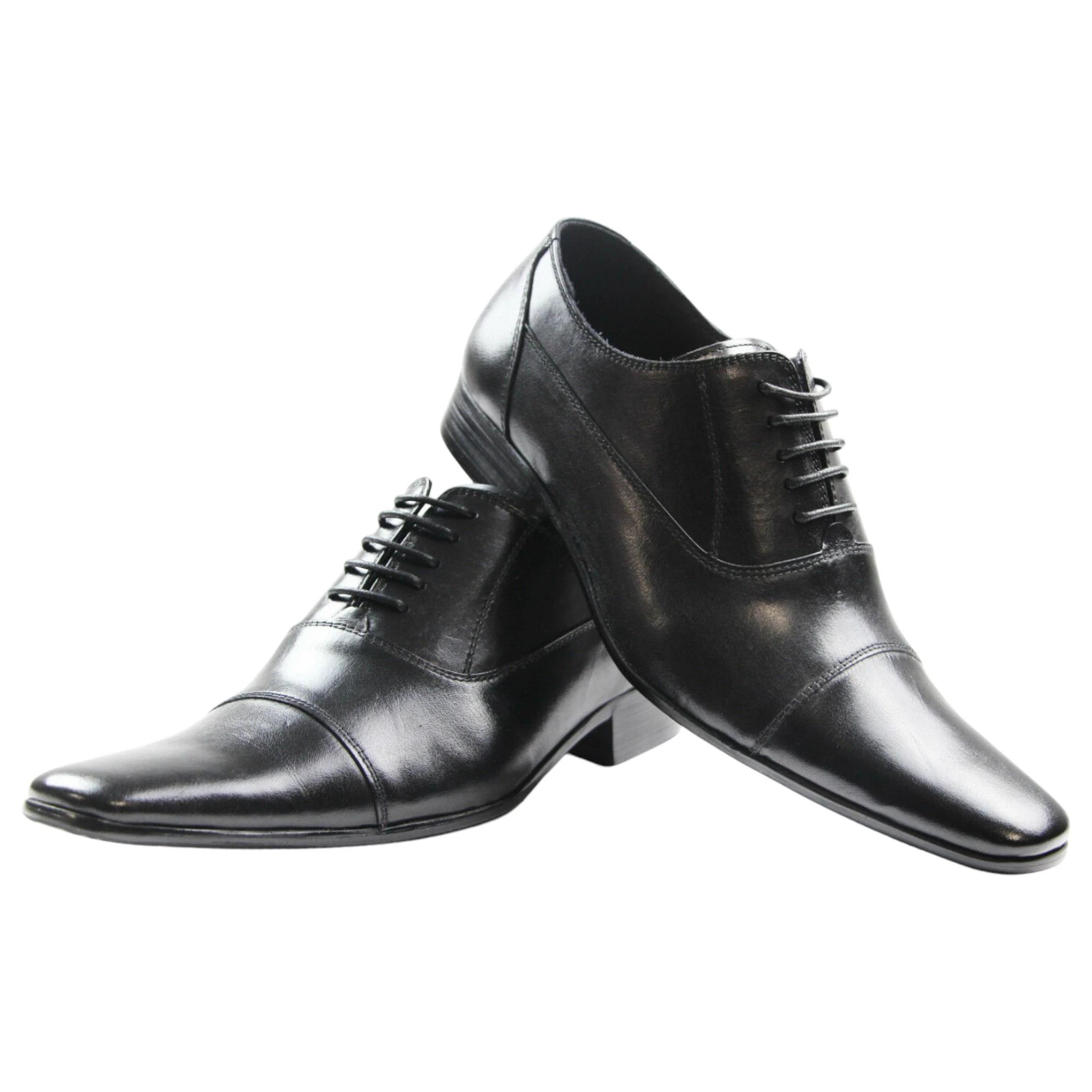 3 Zasel Mens Julian Leather Lace Up Work Formal Shoes BLACK, 3 of 3