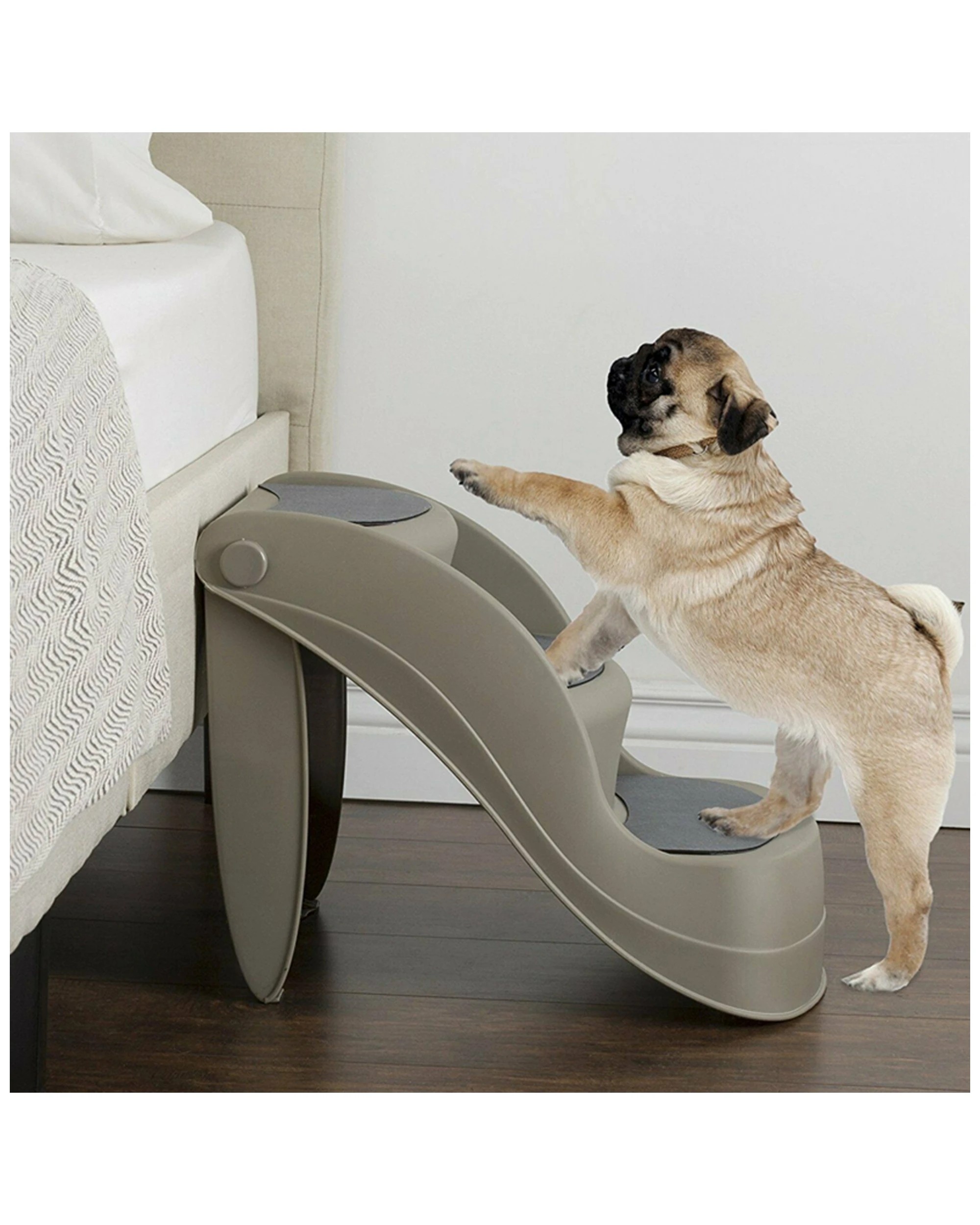 3 Paws And Claws 49cm Portable Foldable Dog Steps Non Slip For Pets - Indoor Use
 - Brown, 3 of 4