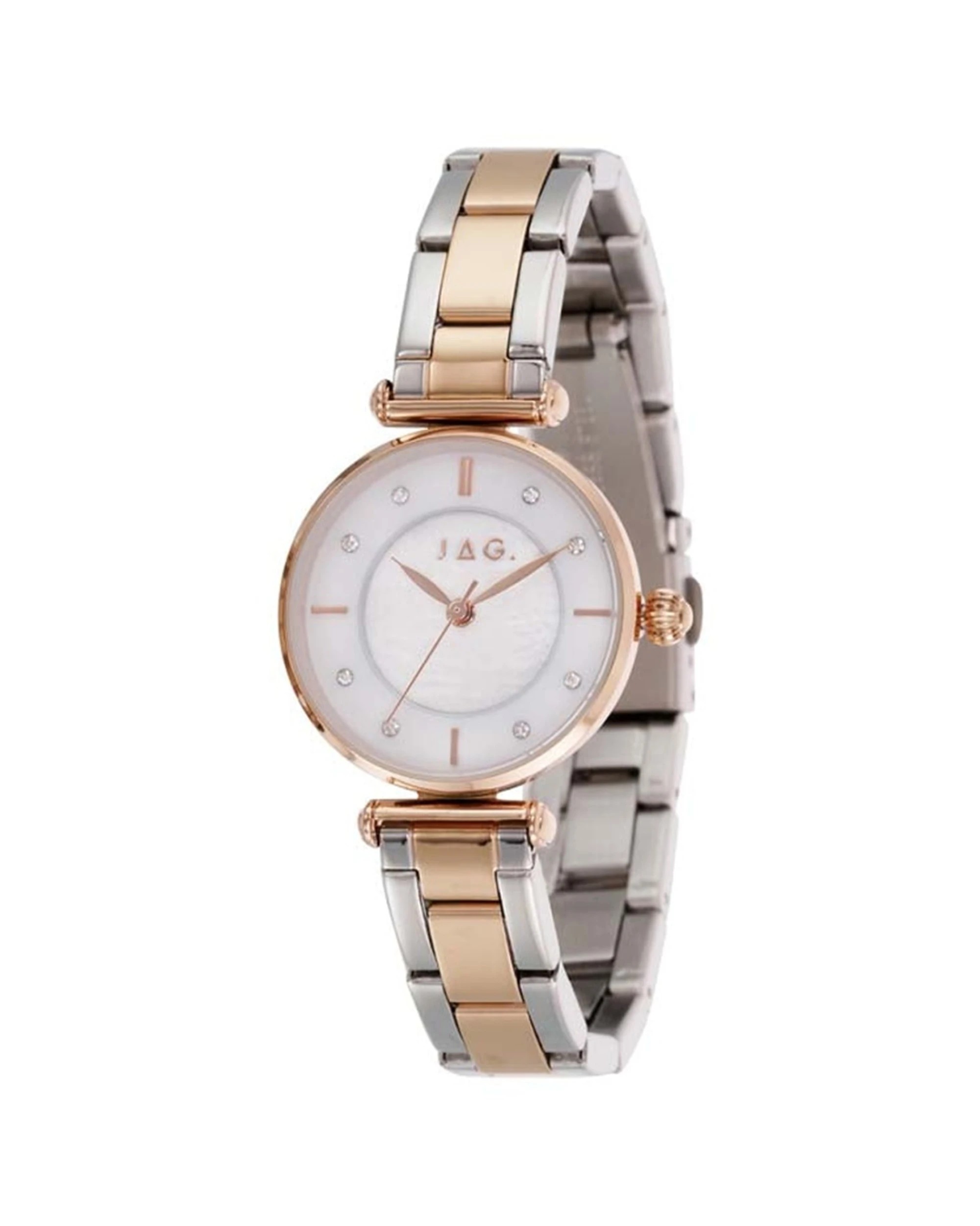 2 JAG Portland Women's Mother Of Pearl Alloy Two-Tone Gold Silver Watch 28mm Stainless Steel, 2 of 2