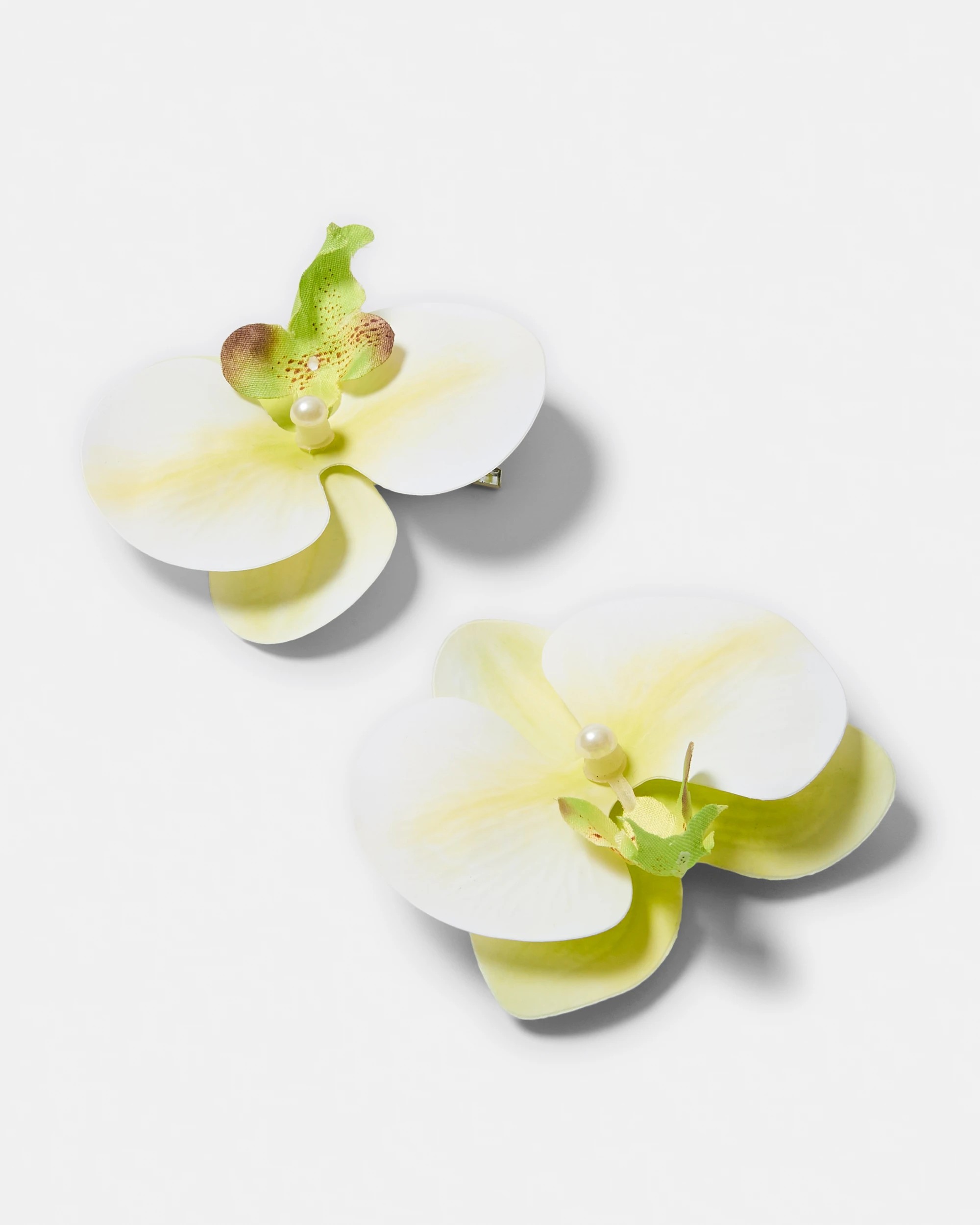 3 2 Pack White Orchid Hair Clips, 3 of 3