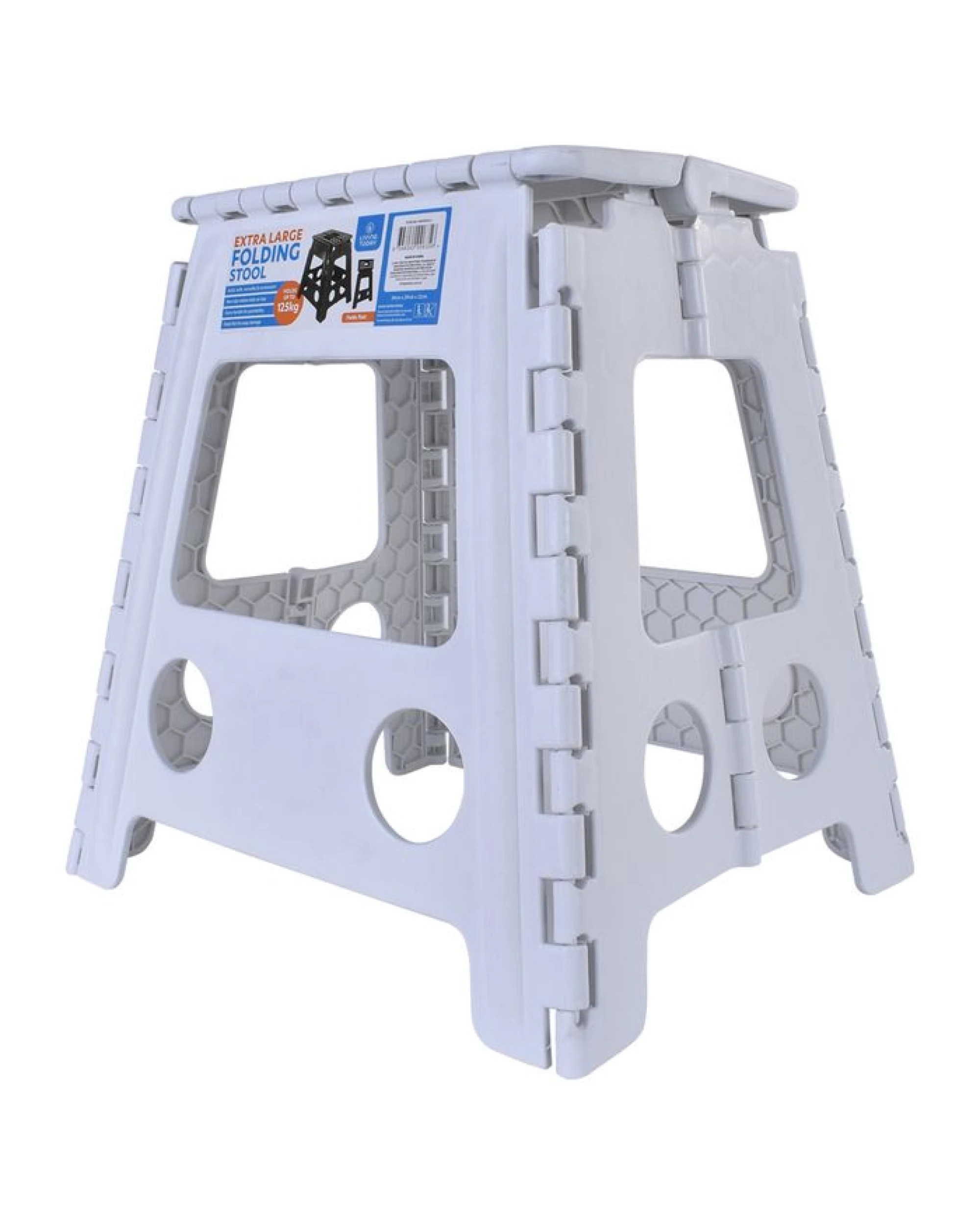 5 Br Home 125kg Plastic Folding Step Stool 39cm Portable Chair Flat Indoor/outdoor Home - White, 5 of 6