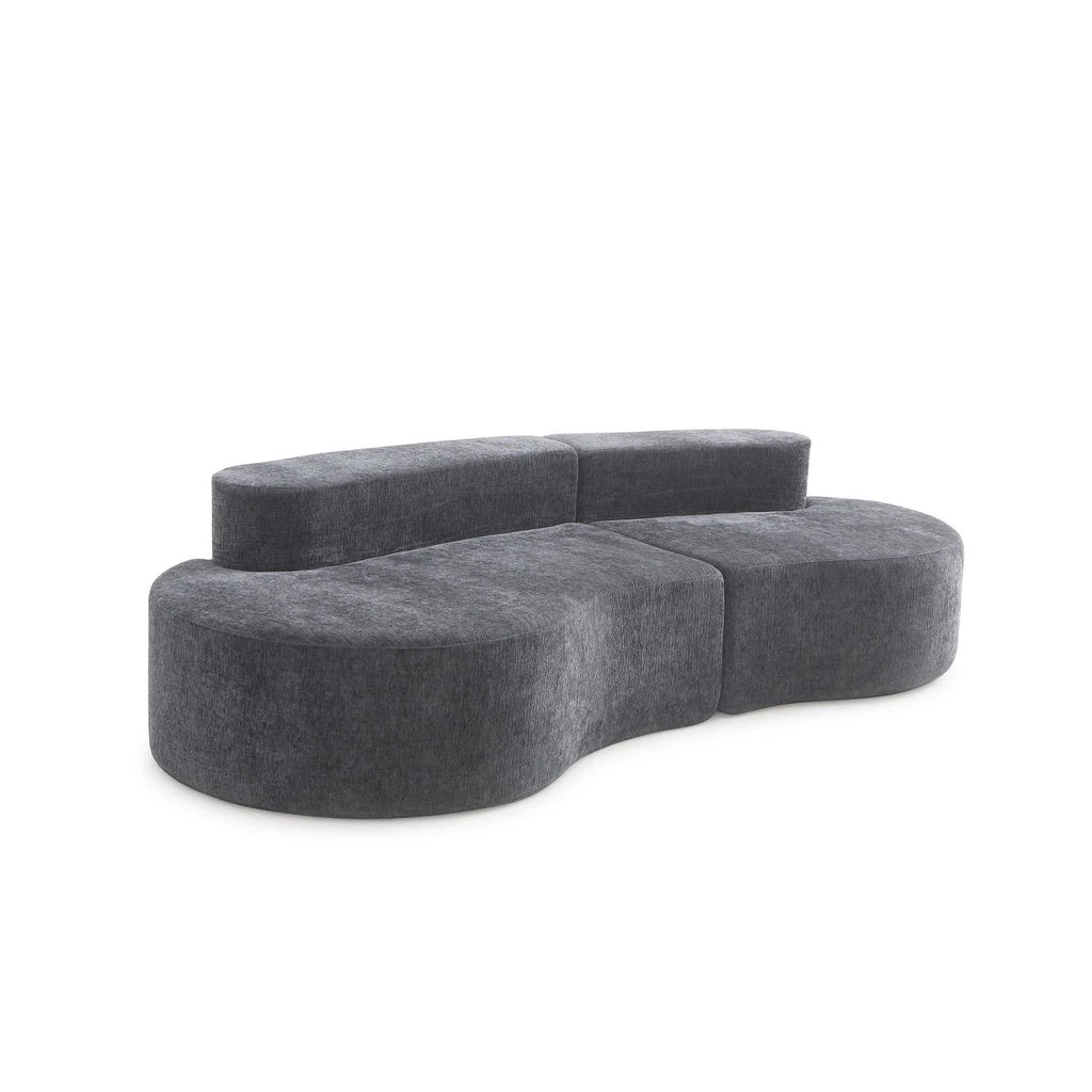1 Zzz Atelier Arcadia Curve 3 Seater Foam Lounge Sofa - Charcoal, 1 of 7