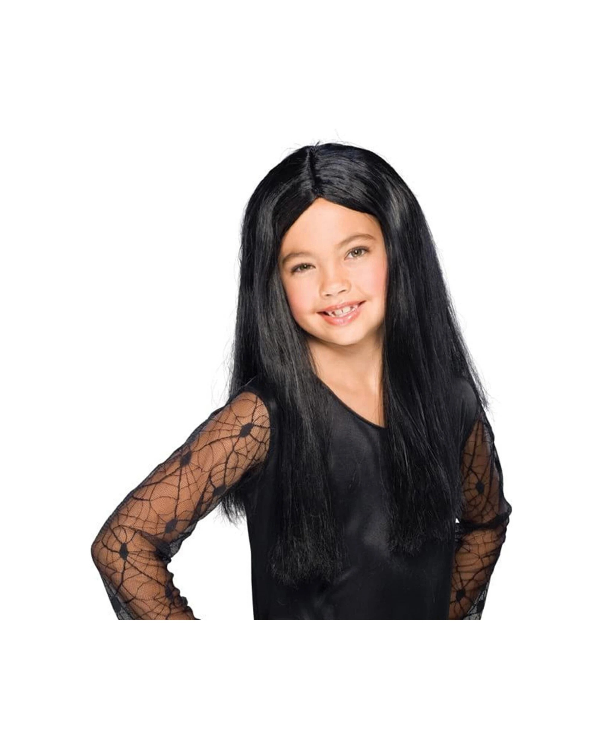 1 Rubies Witch Long Wig Kids Costume Dress Up Accessory - Black, 1 of 1